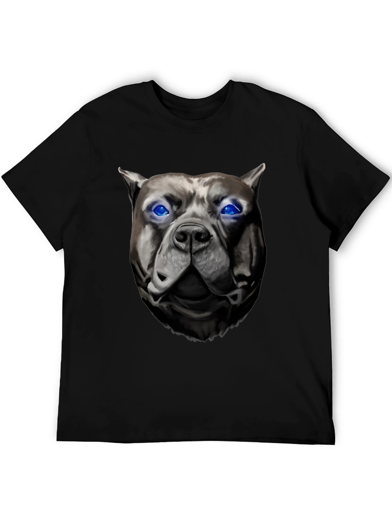 Cool Pitbull Dog Head Black T-Shirt