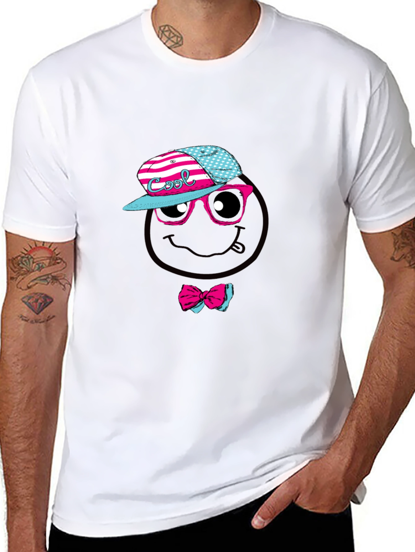 Cool Smiley Face Graphic T-Shirt