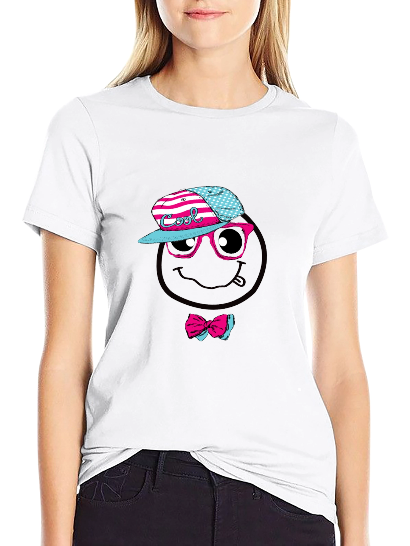 Cool Smiley Face Graphic T-Shirt