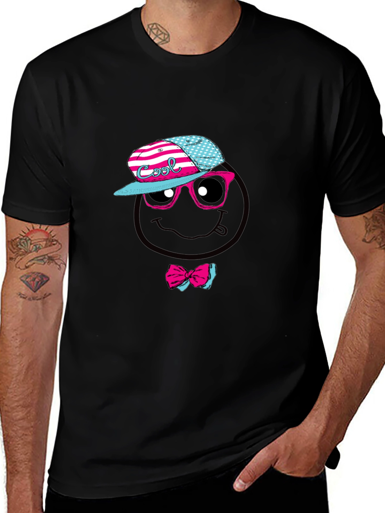 Cool Smiley Face Graphic T-Shirt