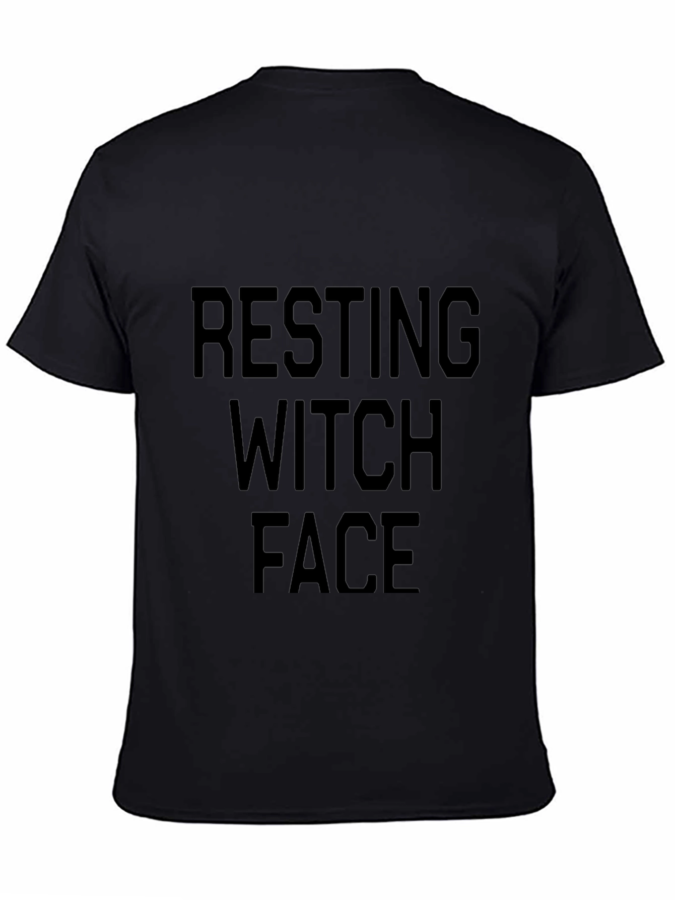 Resting Witch Face Graphic T-Shirt - Black