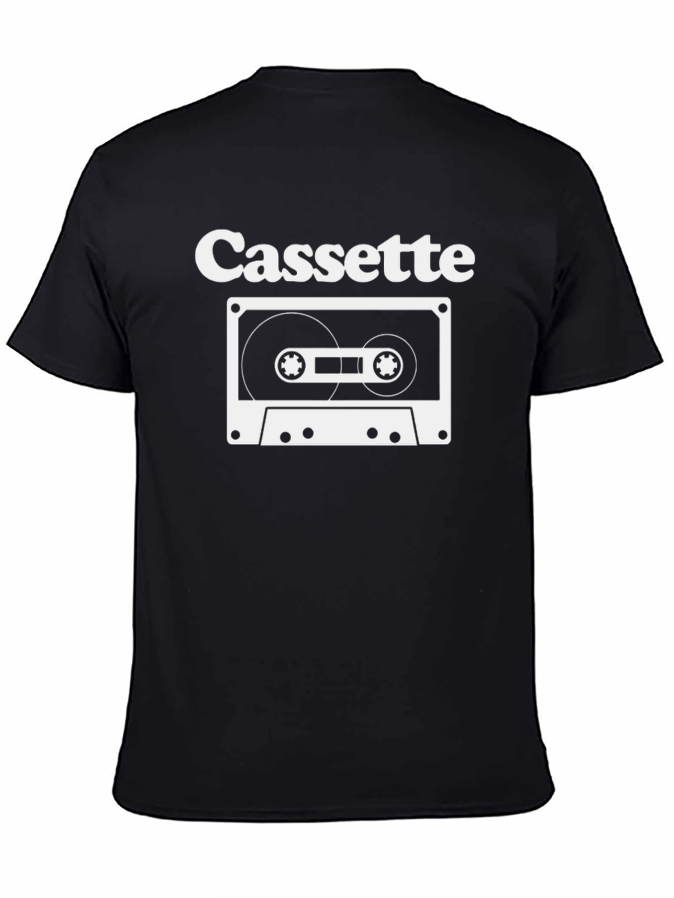 Retro Cassette Tape Graphic Tee - Black