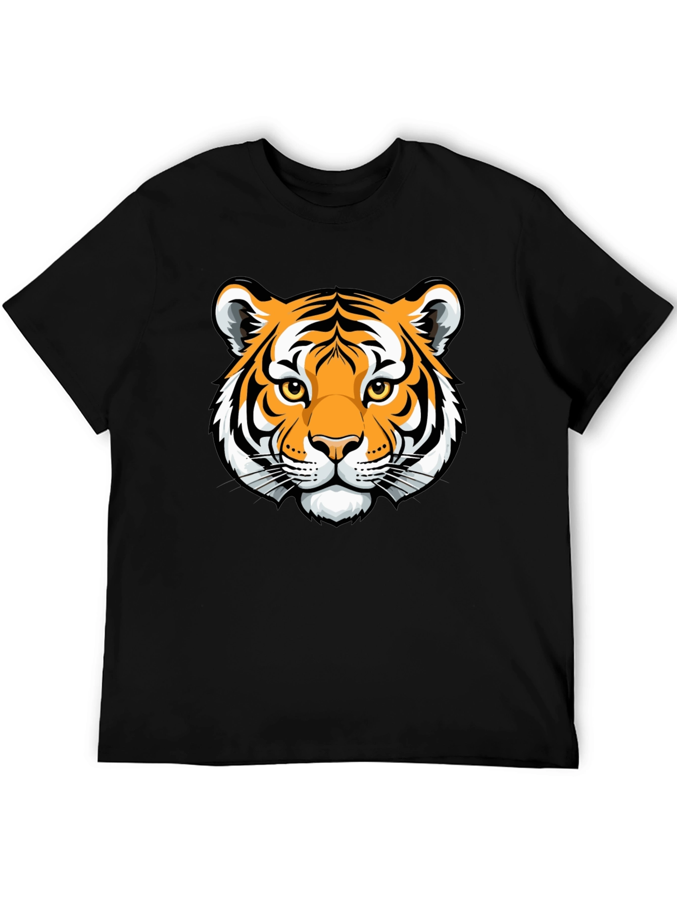 Tiger Graphic Black T-Shirt - Stylish Animal Print Tee
