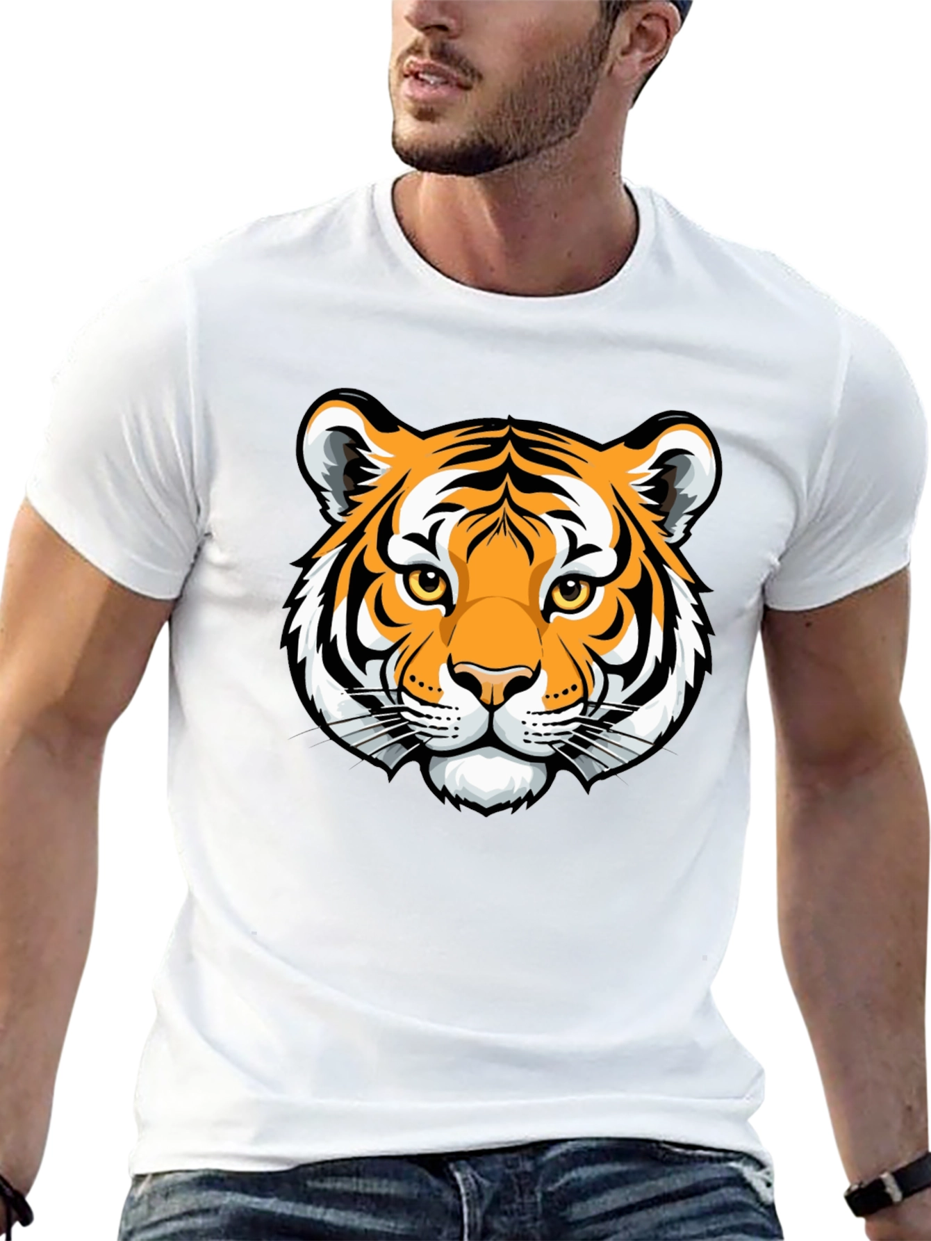 Tiger Graphic Black T-Shirt - Stylish Animal Print Tee
