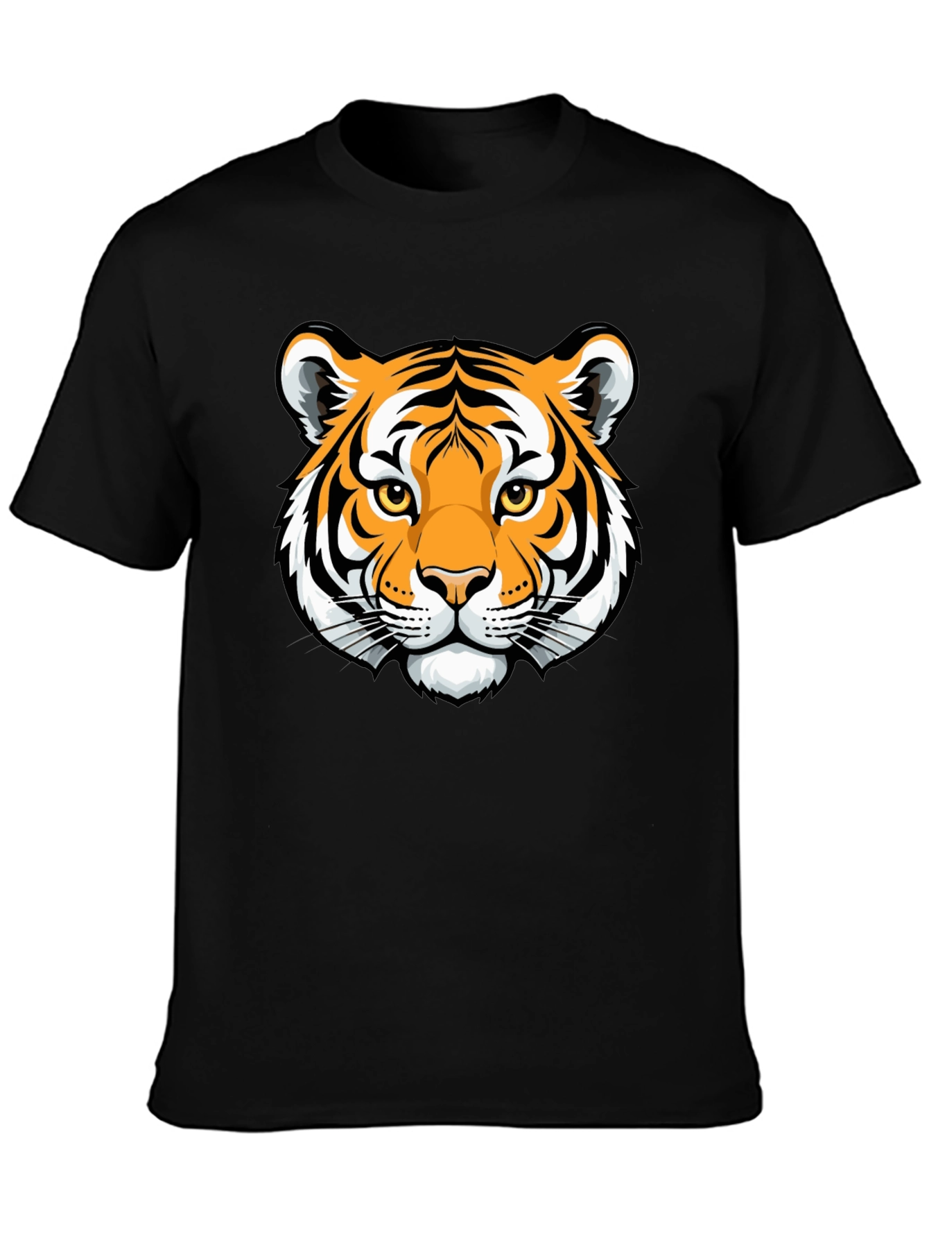 Tiger Graphic Black T-Shirt - Stylish Animal Print Tee
