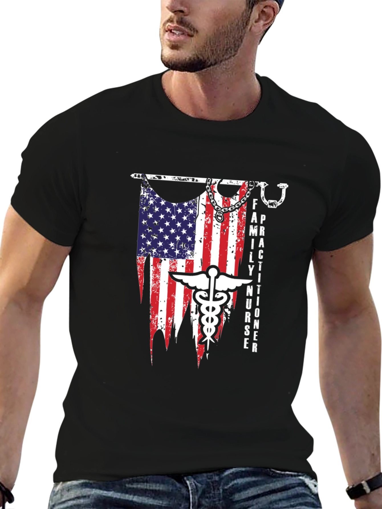 Family Nurse Practitioner USA Flag T-Shirt
