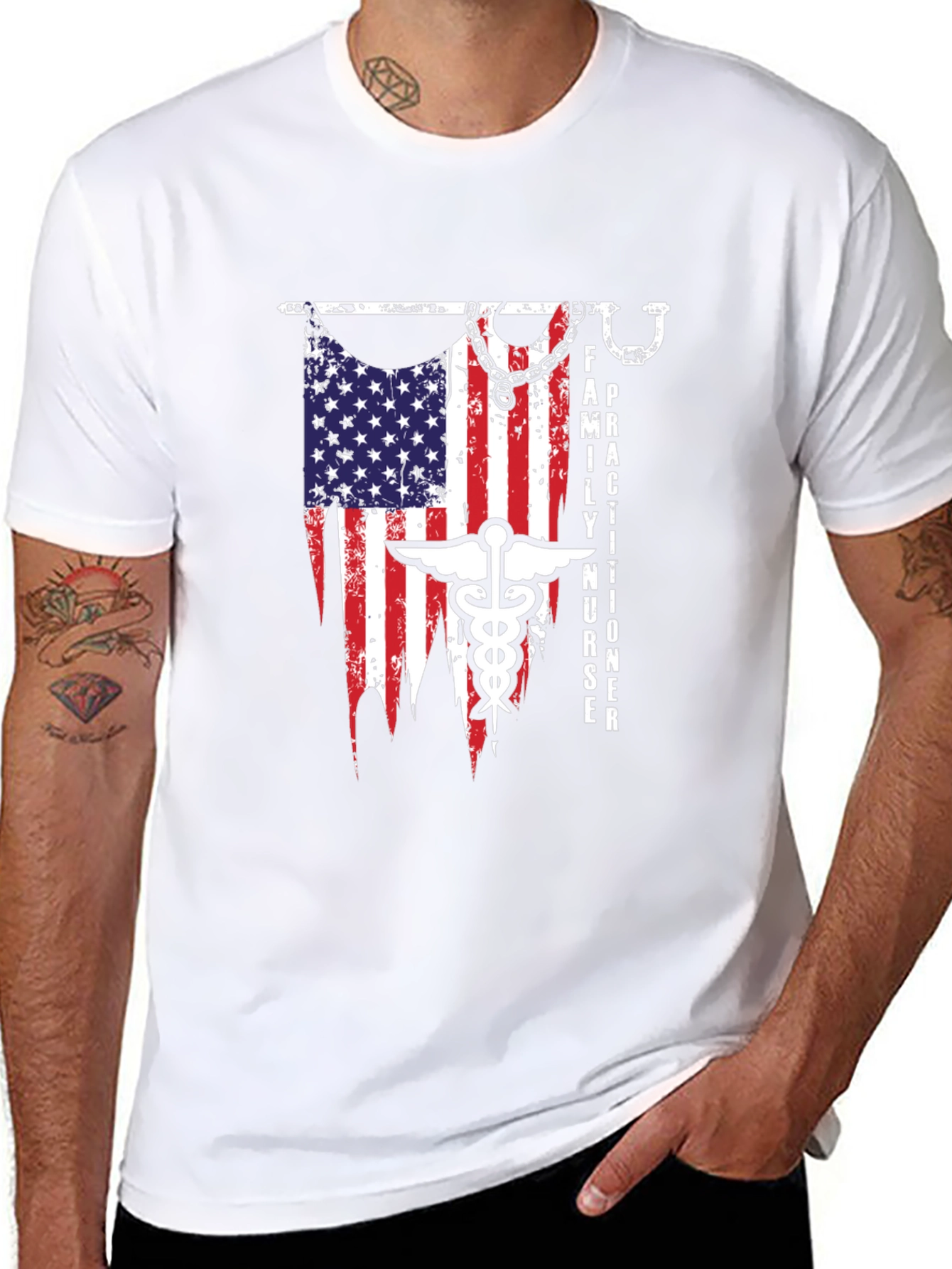 Family Nurse Practitioner USA Flag T-Shirt