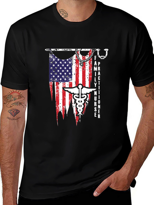 Family Nurse Practitioner USA Flag T-Shirt