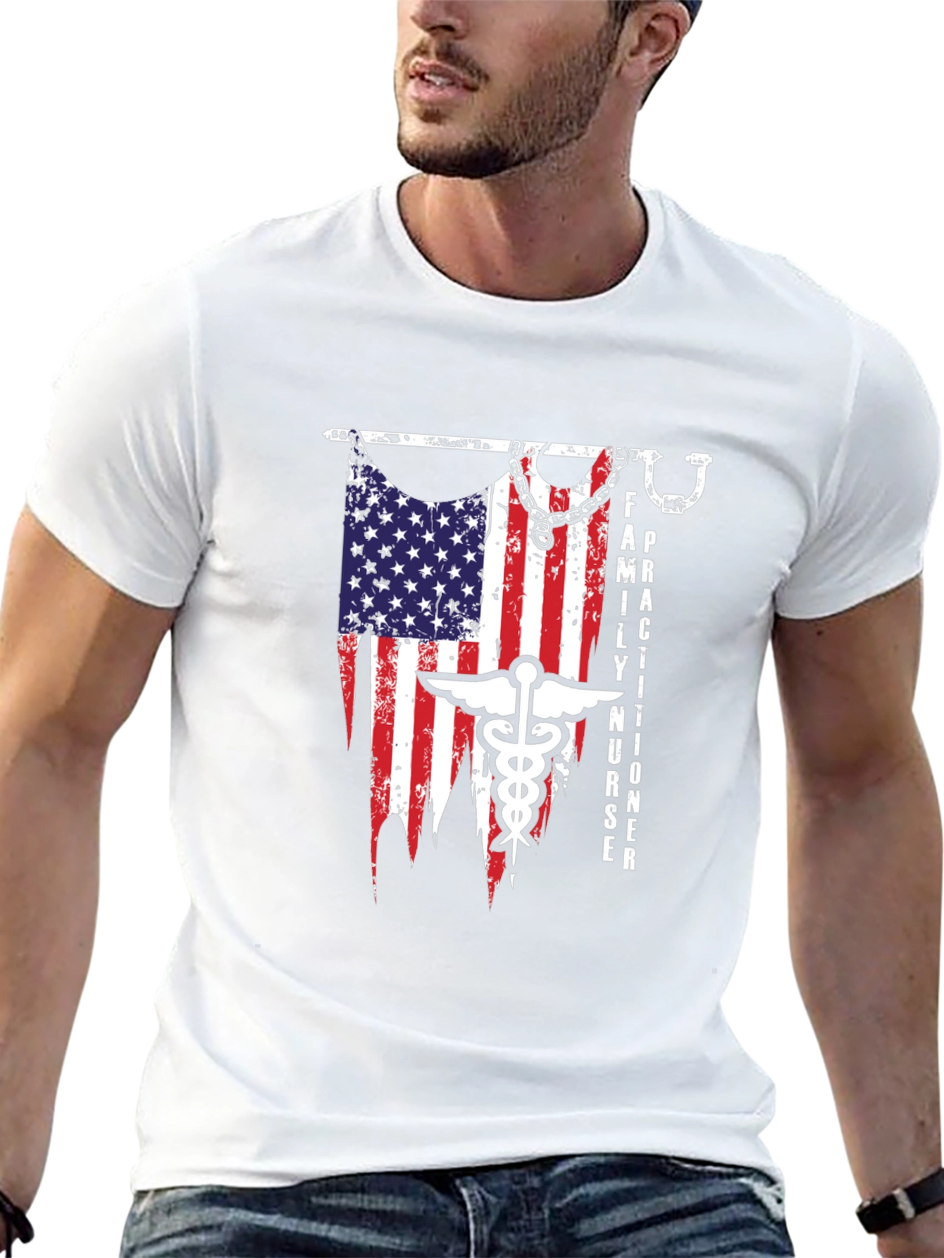 Family Nurse Practitioner USA Flag T-Shirt