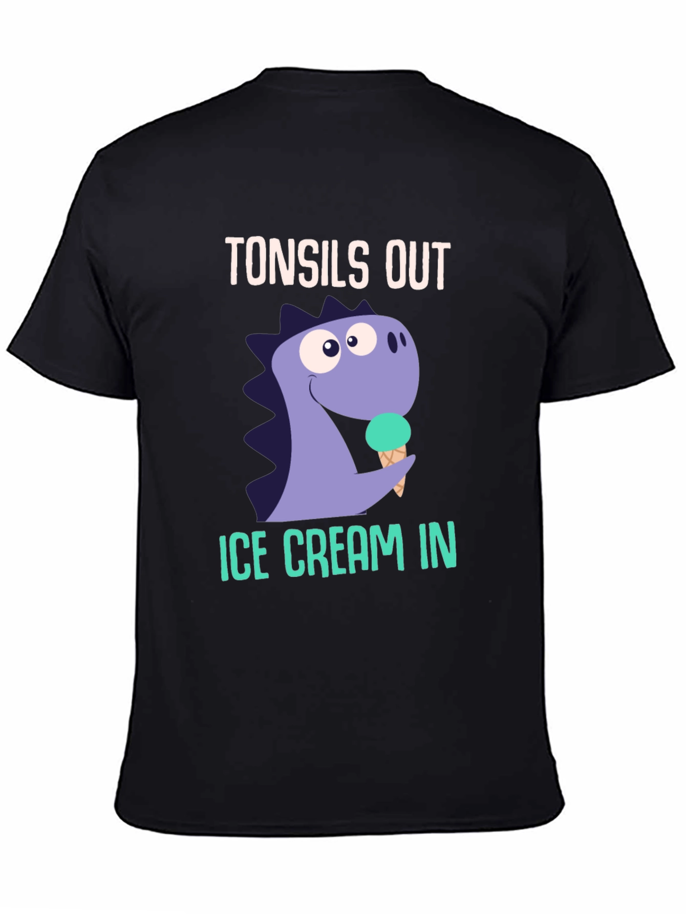 Tonsils Out Ice Cream In Dinosaur Graphic T-Shirt