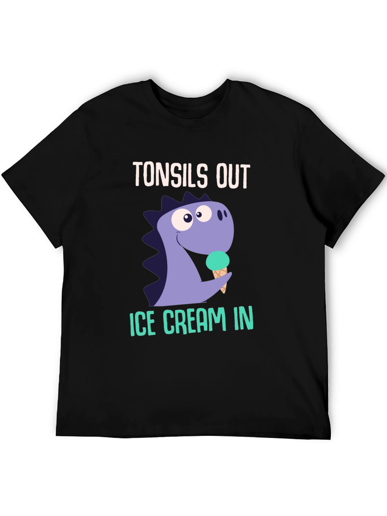 Tonsils Out Ice Cream In Dinosaur Graphic T-Shirt