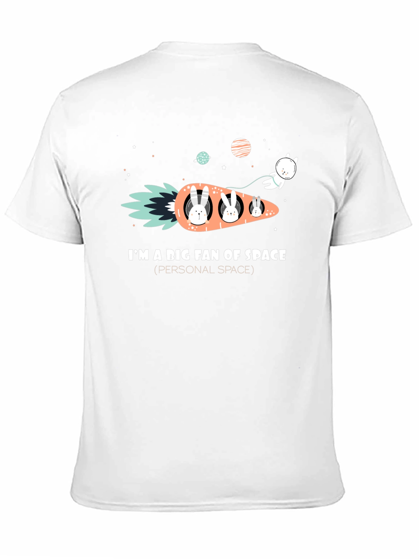 Space Fan Rabbit Carrot Rocket T-Shirt