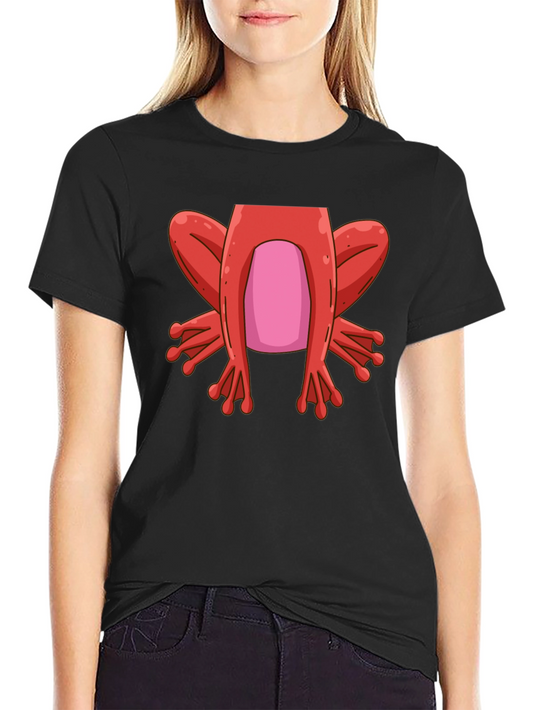 Funny Frog Design Black T-Shirt