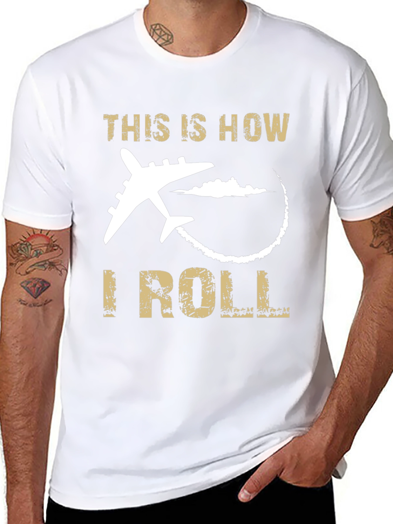 This is How I Roll Airplane Black T-Shirt