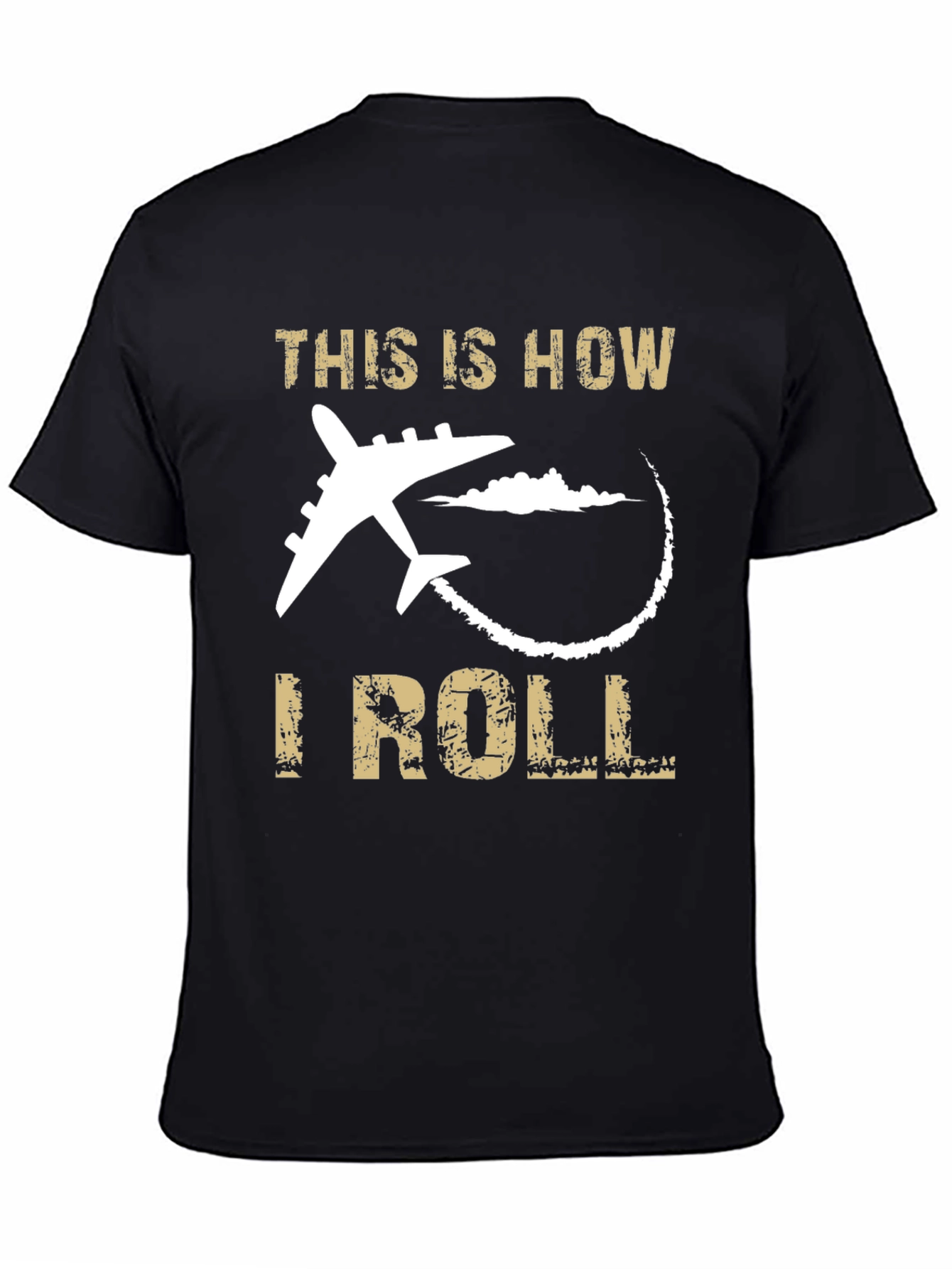 This is How I Roll Airplane Black T-Shirt