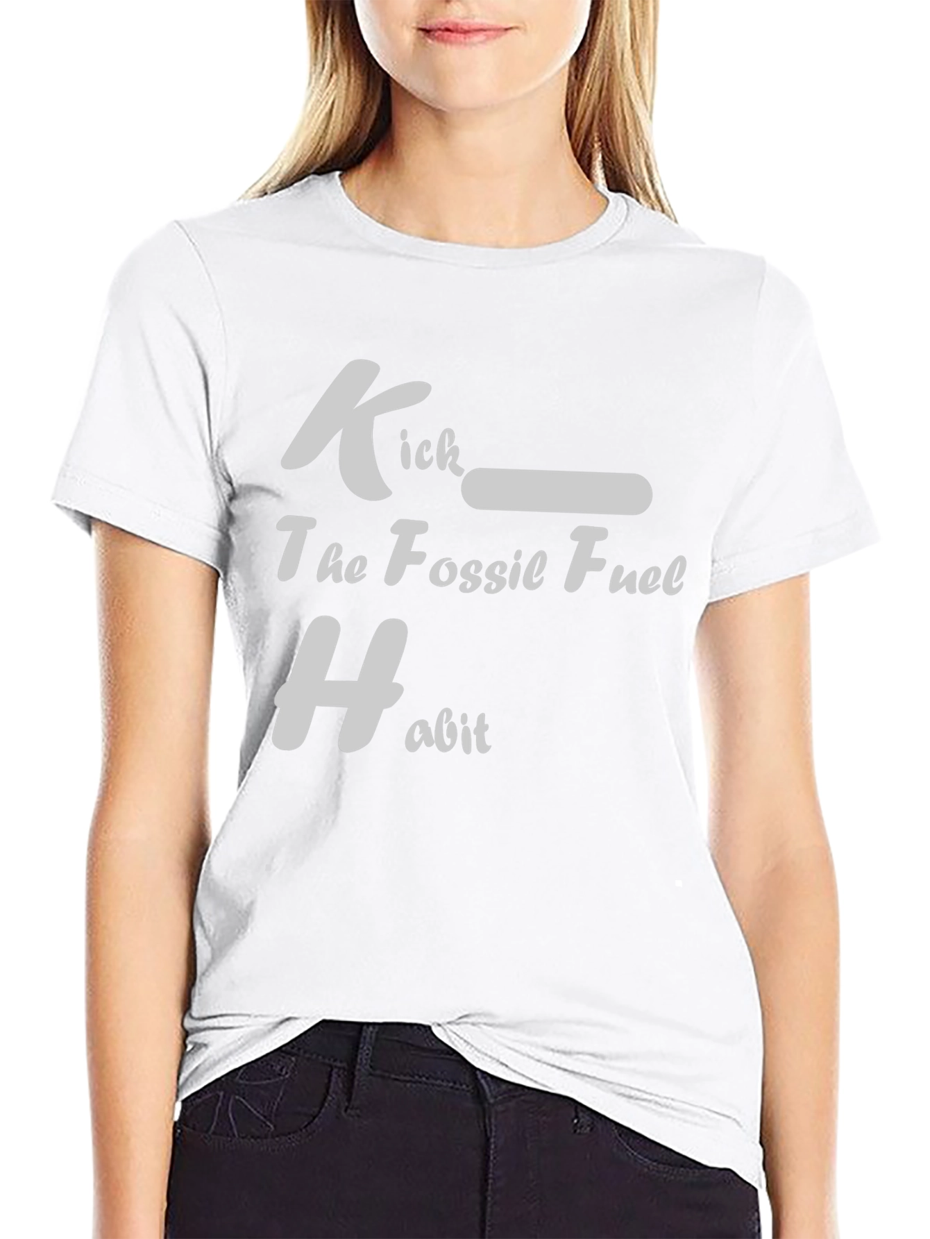 Eco-Friendly Kick the Fossil Fuel Habit Black T-Shirt