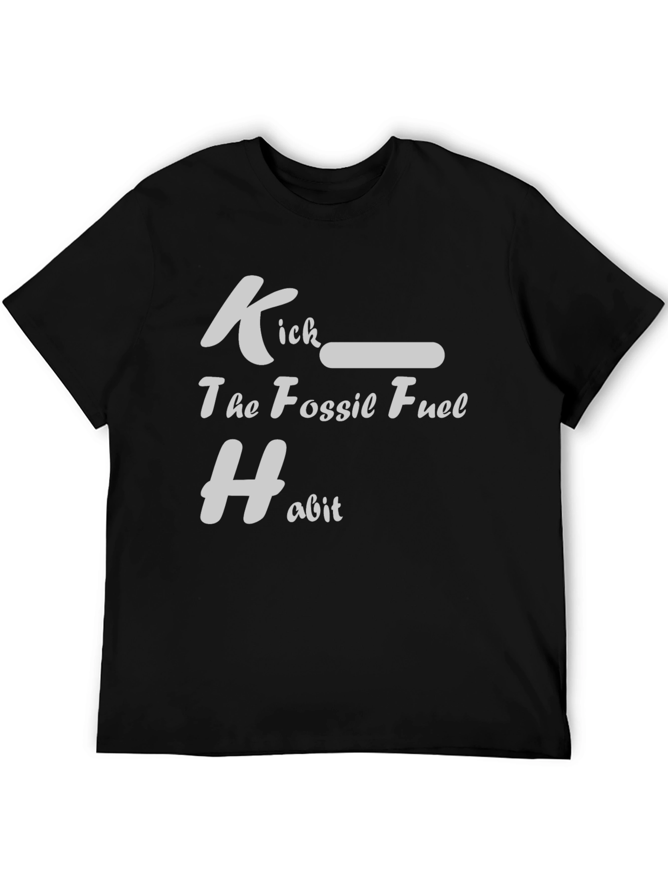 Eco-Friendly Kick the Fossil Fuel Habit Black T-Shirt