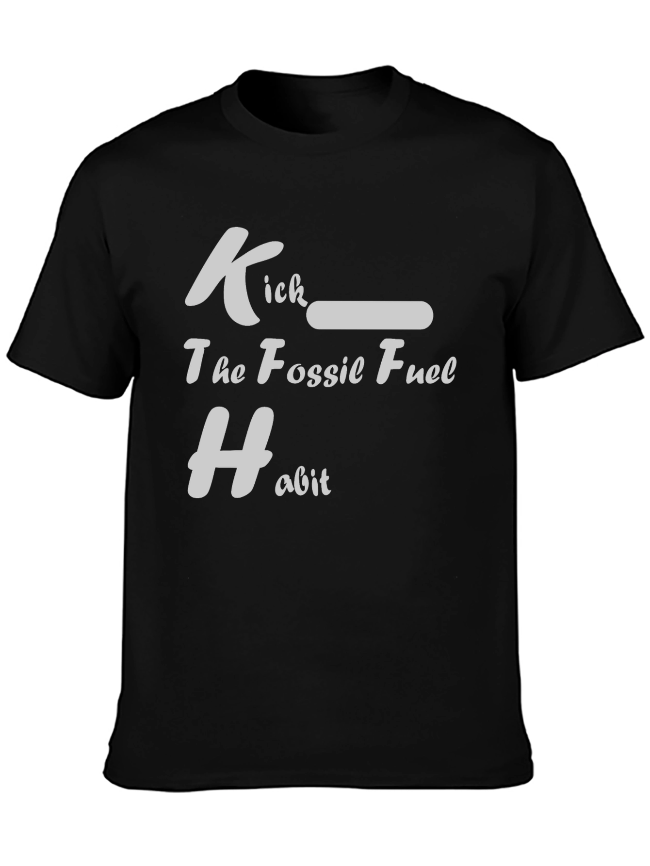 Eco-Friendly Kick the Fossil Fuel Habit Black T-Shirt