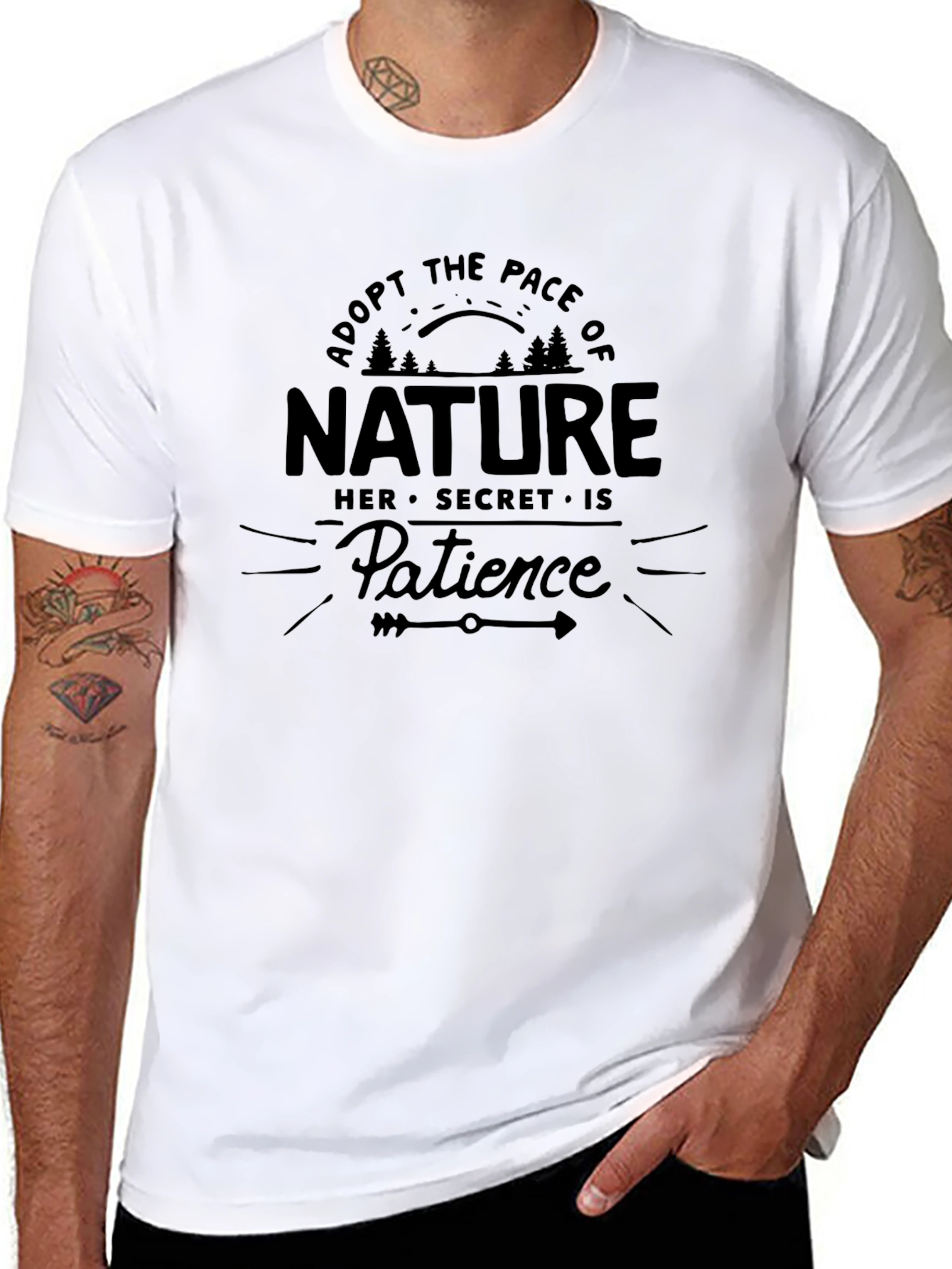 Nature Patience Graphic Tee - Black