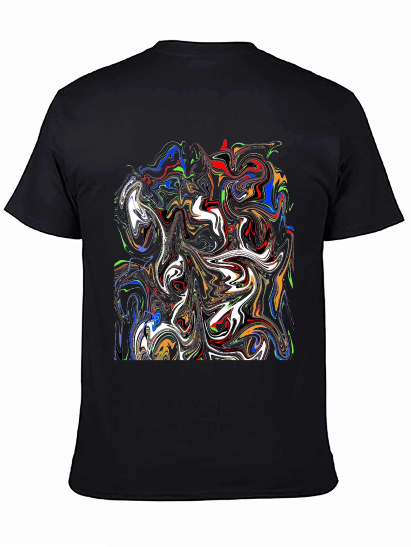 Abstract Swirl Art Black T-Shirt