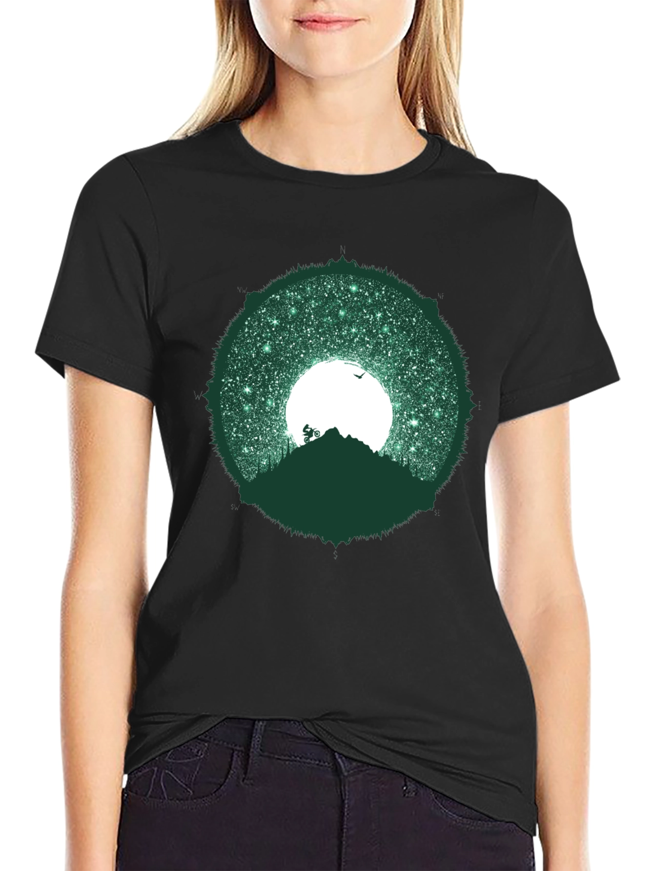 Mountain Biker Silhouette Graphic Tee