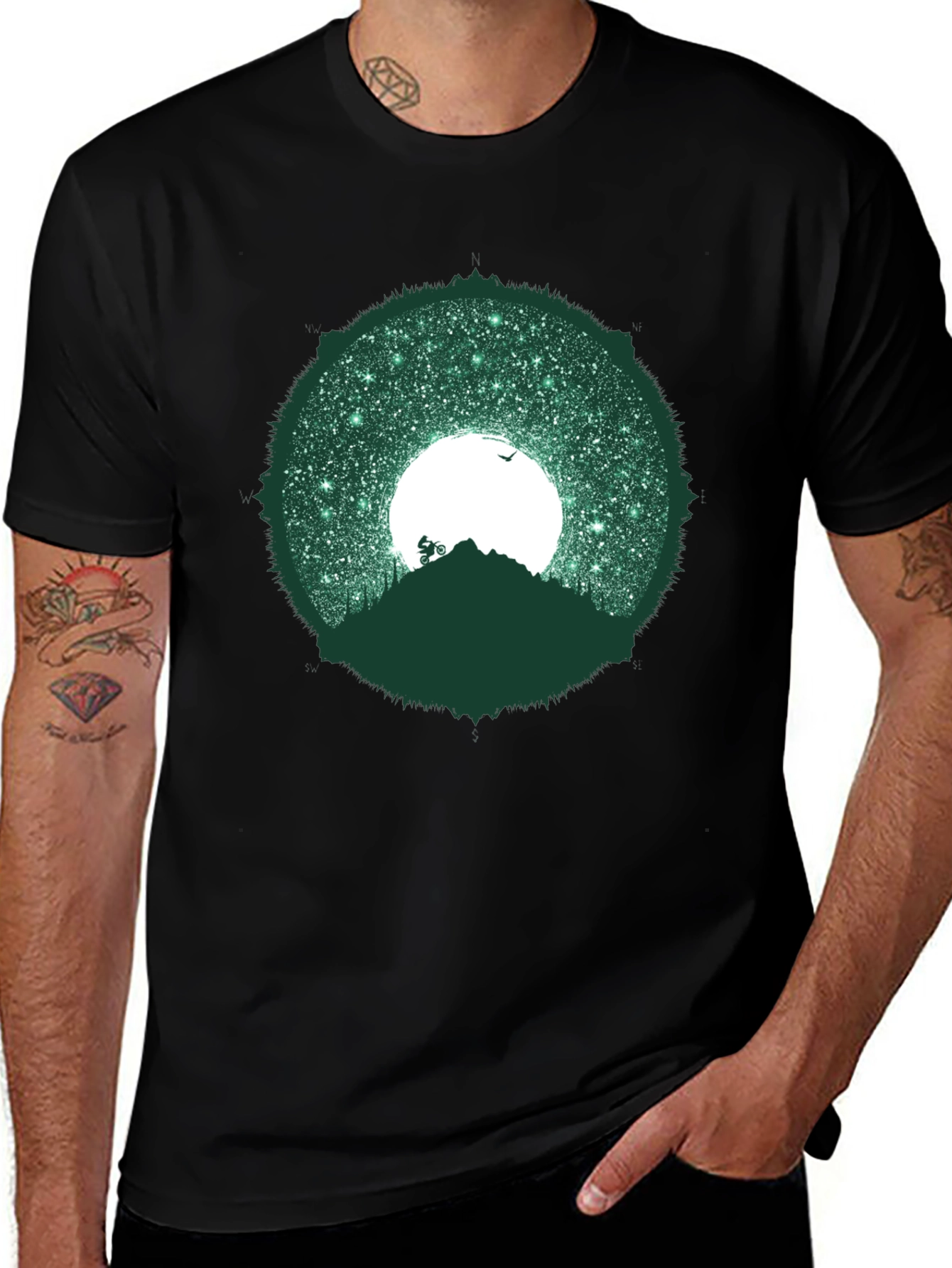 Mountain Biker Silhouette Graphic Tee
