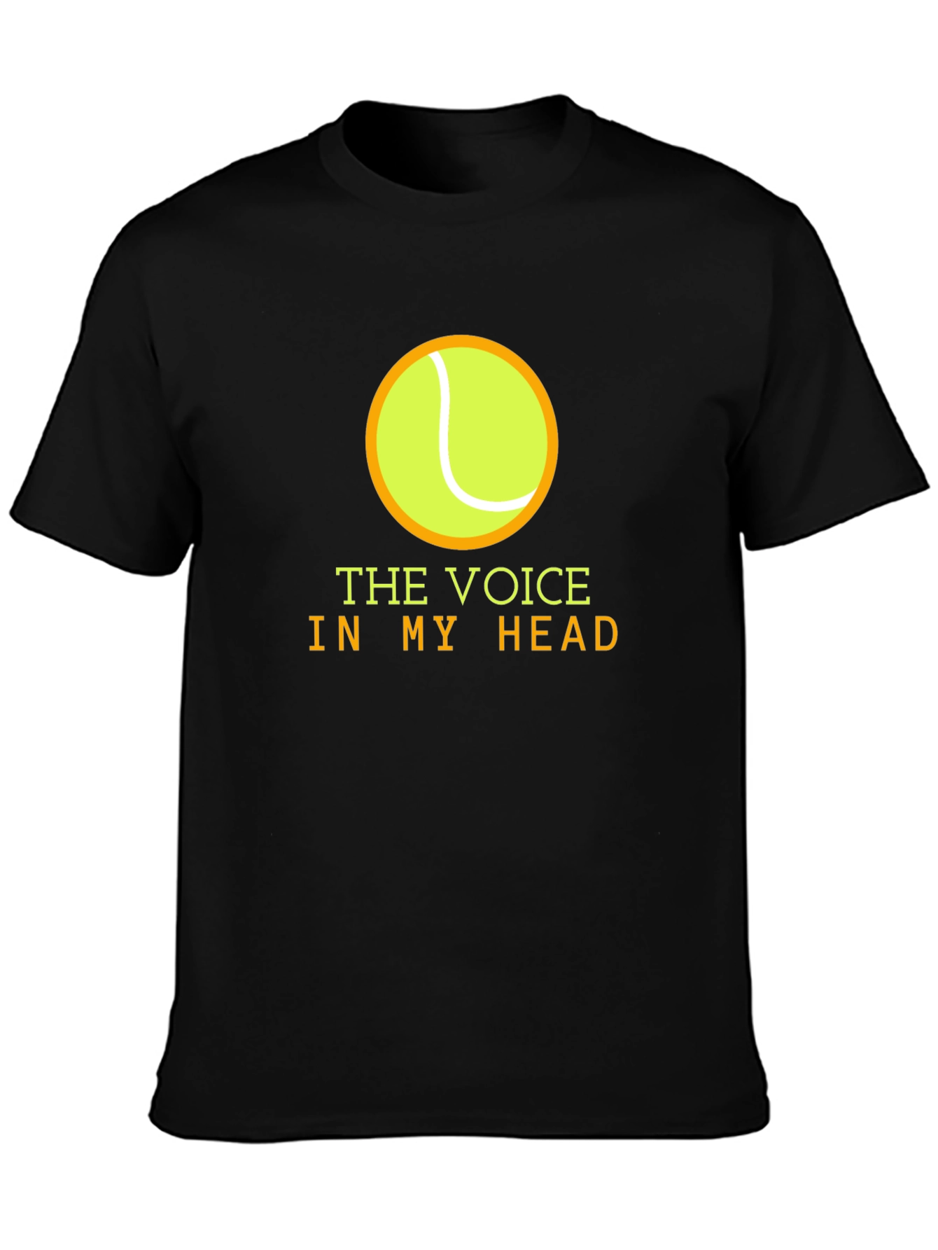 Tennis Voice in My Head Black T-Shirt