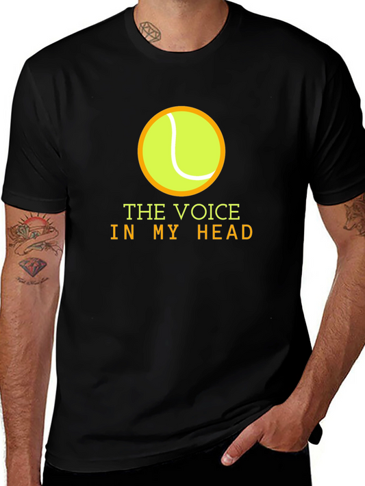 Tennis Voice in My Head Black T-Shirt