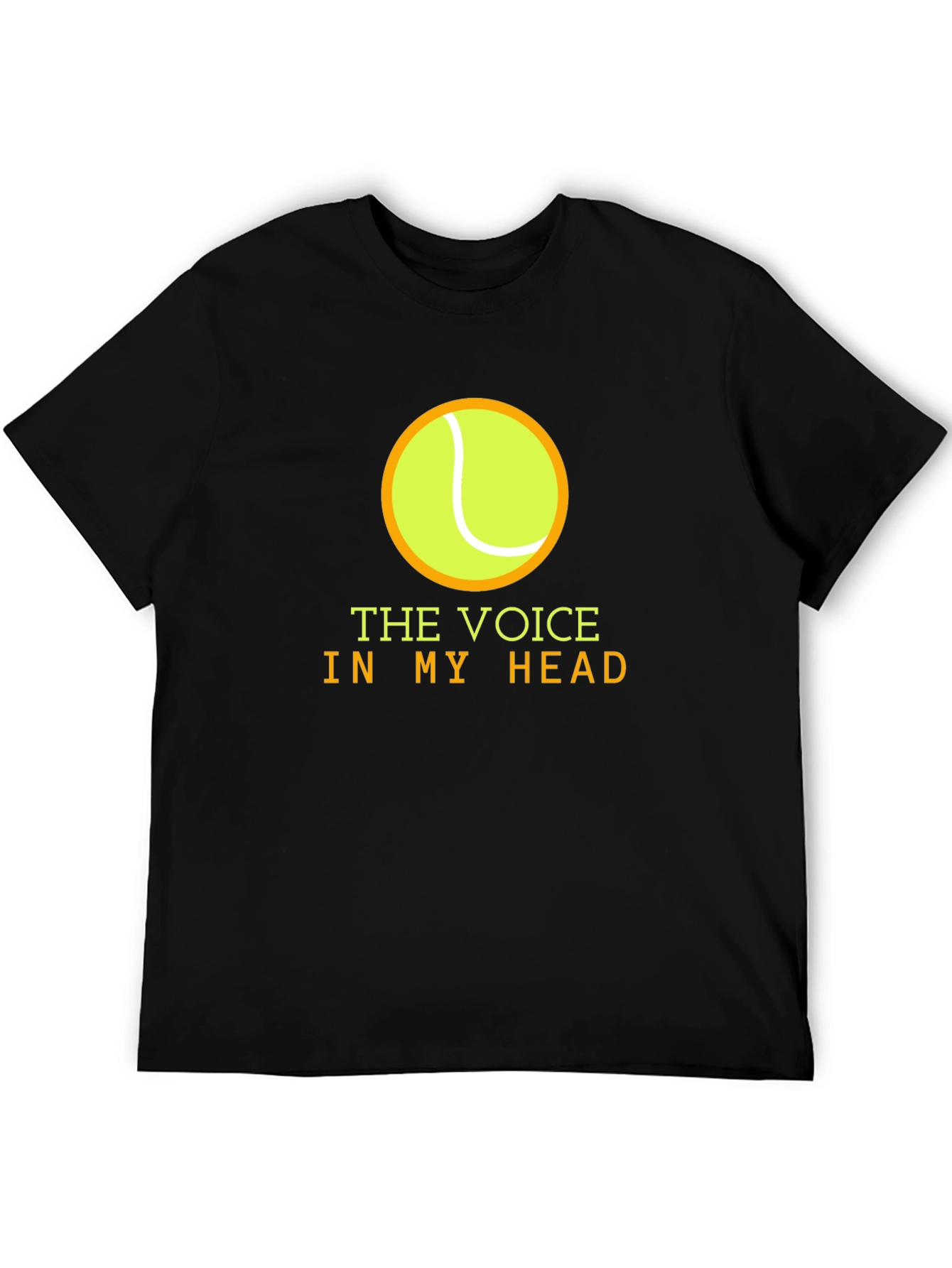 Tennis Voice in My Head Black T-Shirt