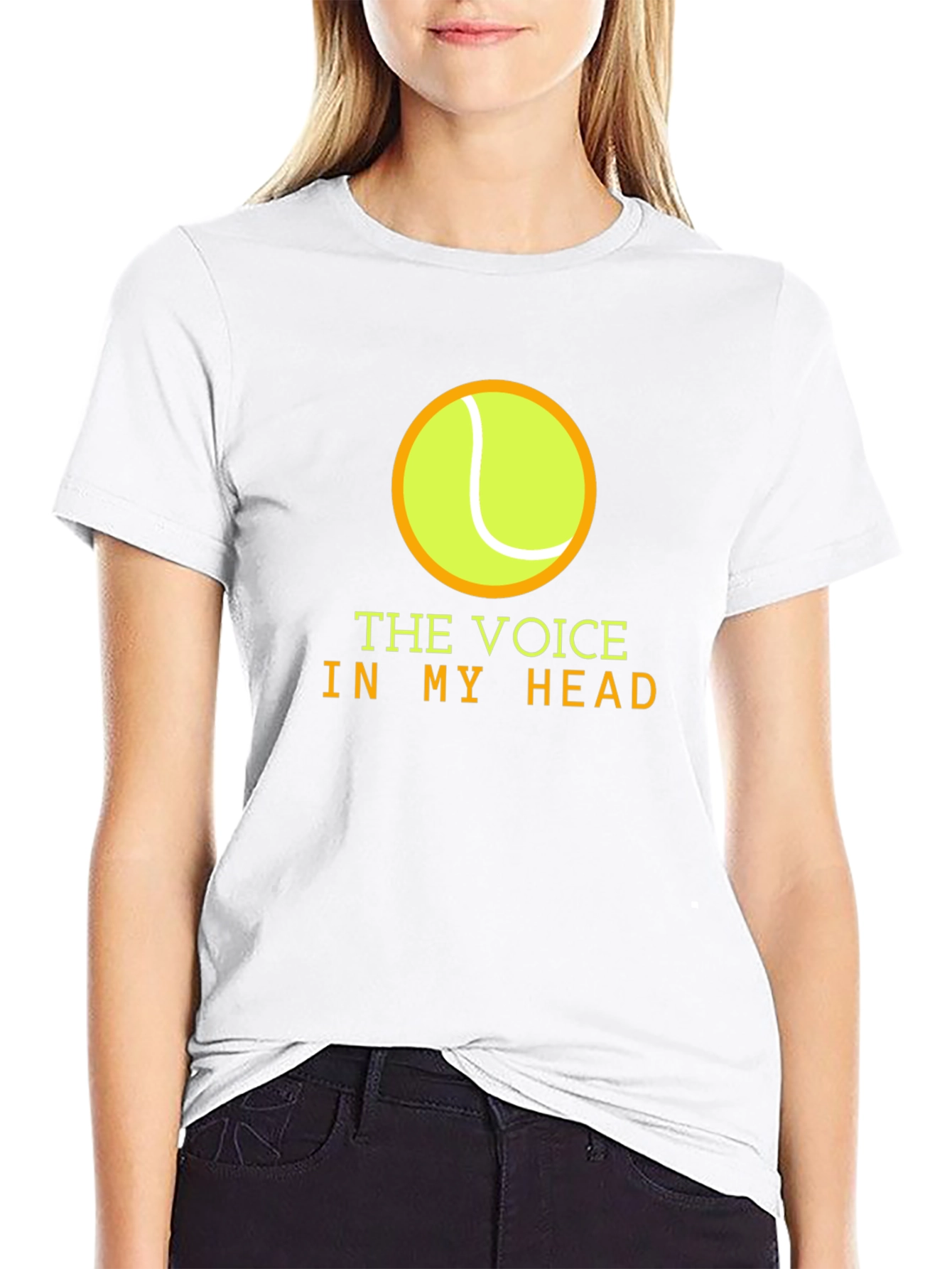 Tennis Voice in My Head Black T-Shirt