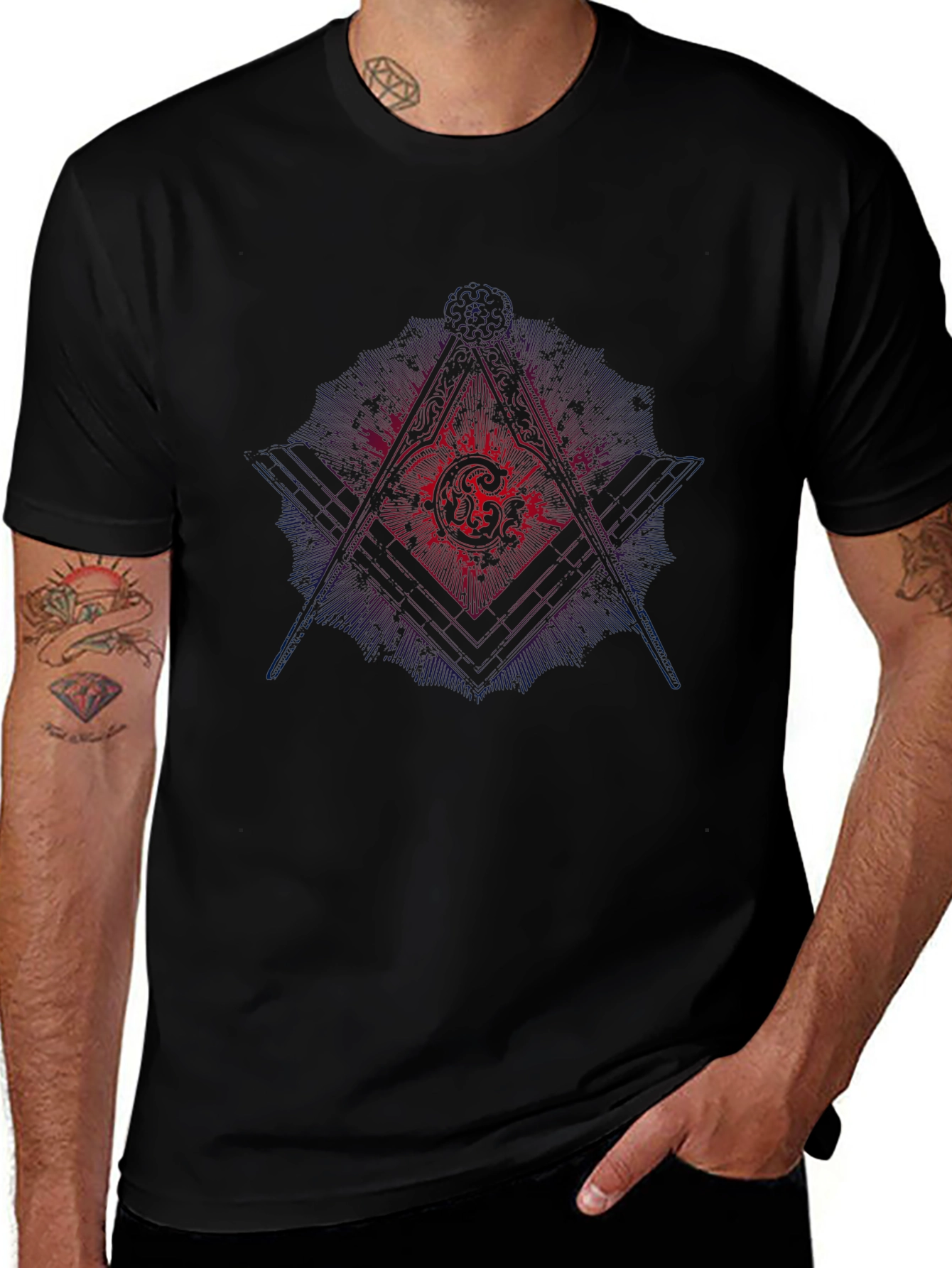Masonic Graphic Black T-Shirt