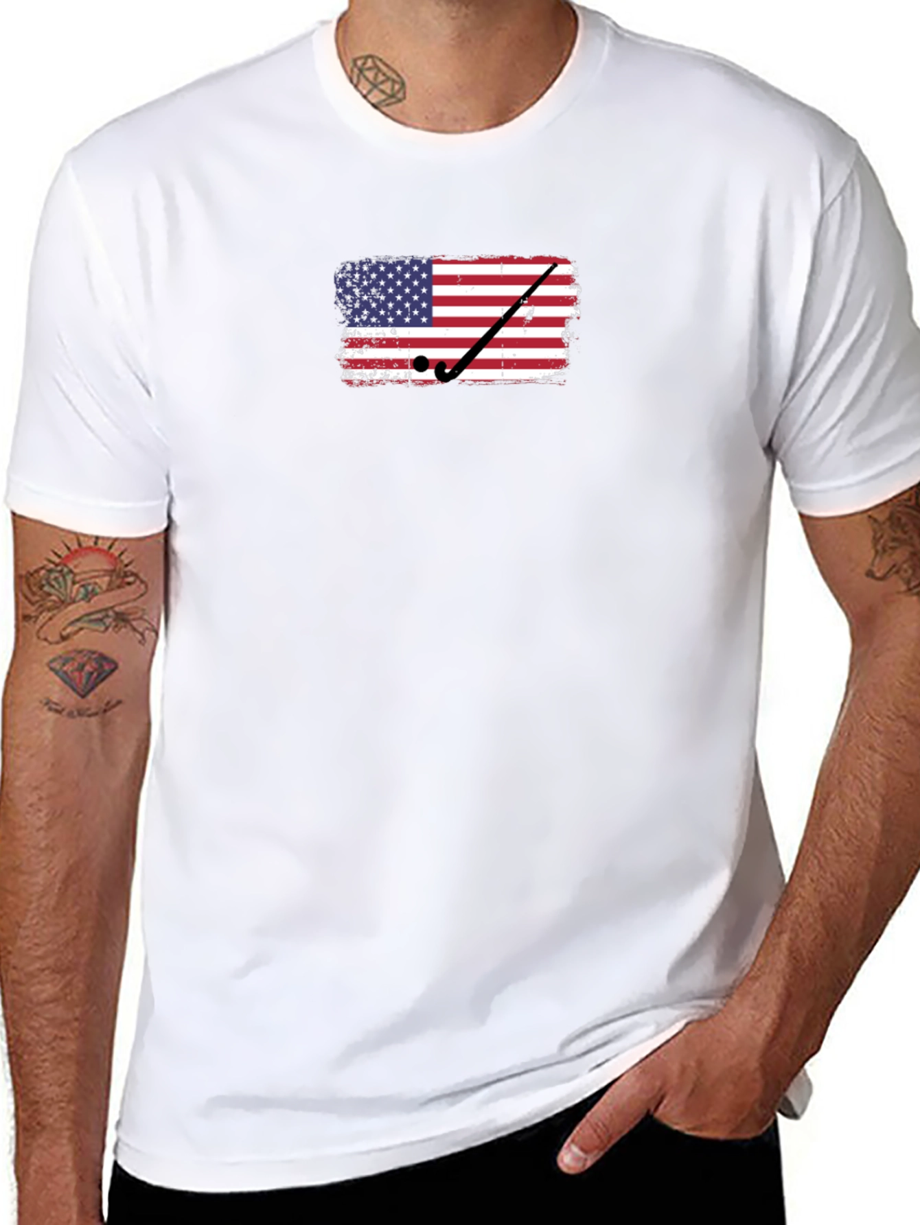 USA Flag Golf T-Shirt - Patriotic Tee