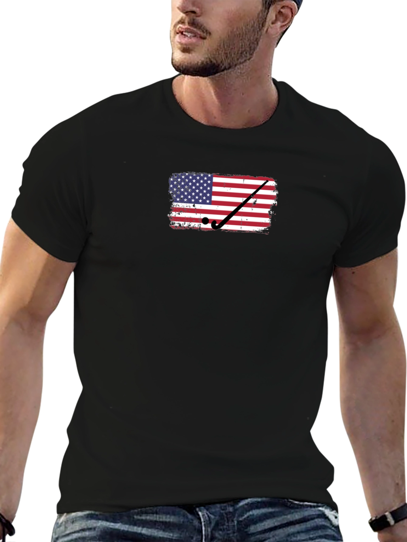 USA Flag Golf T-Shirt - Patriotic Tee