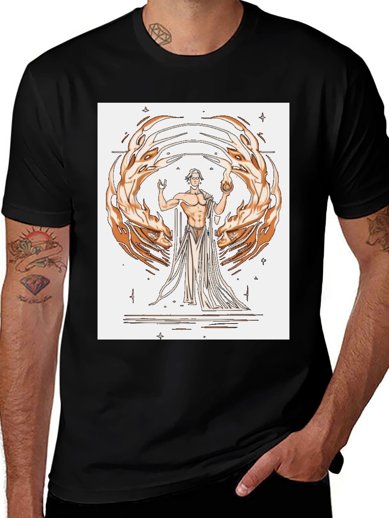 Mystic Man Graphic Tee - Black