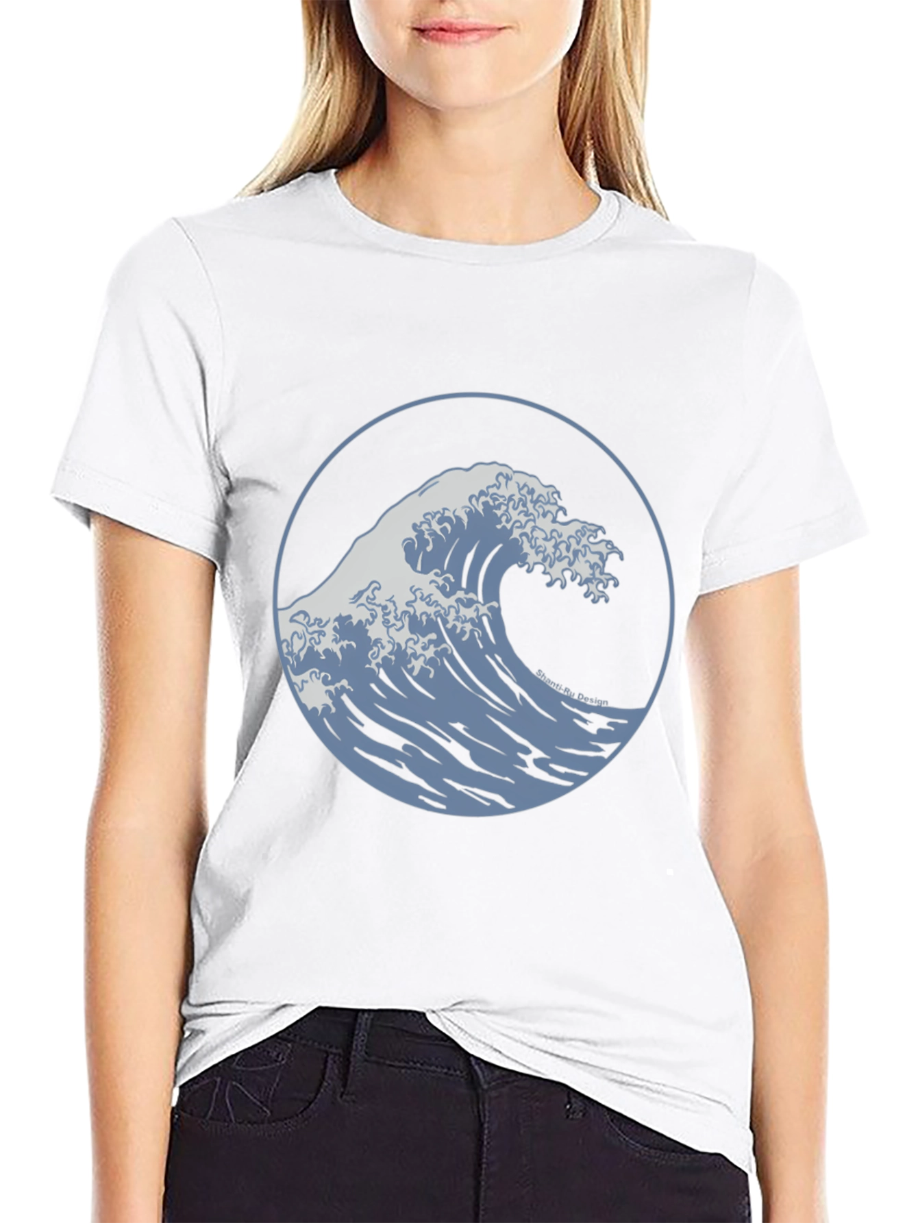 Wave Design Black T-Shirt