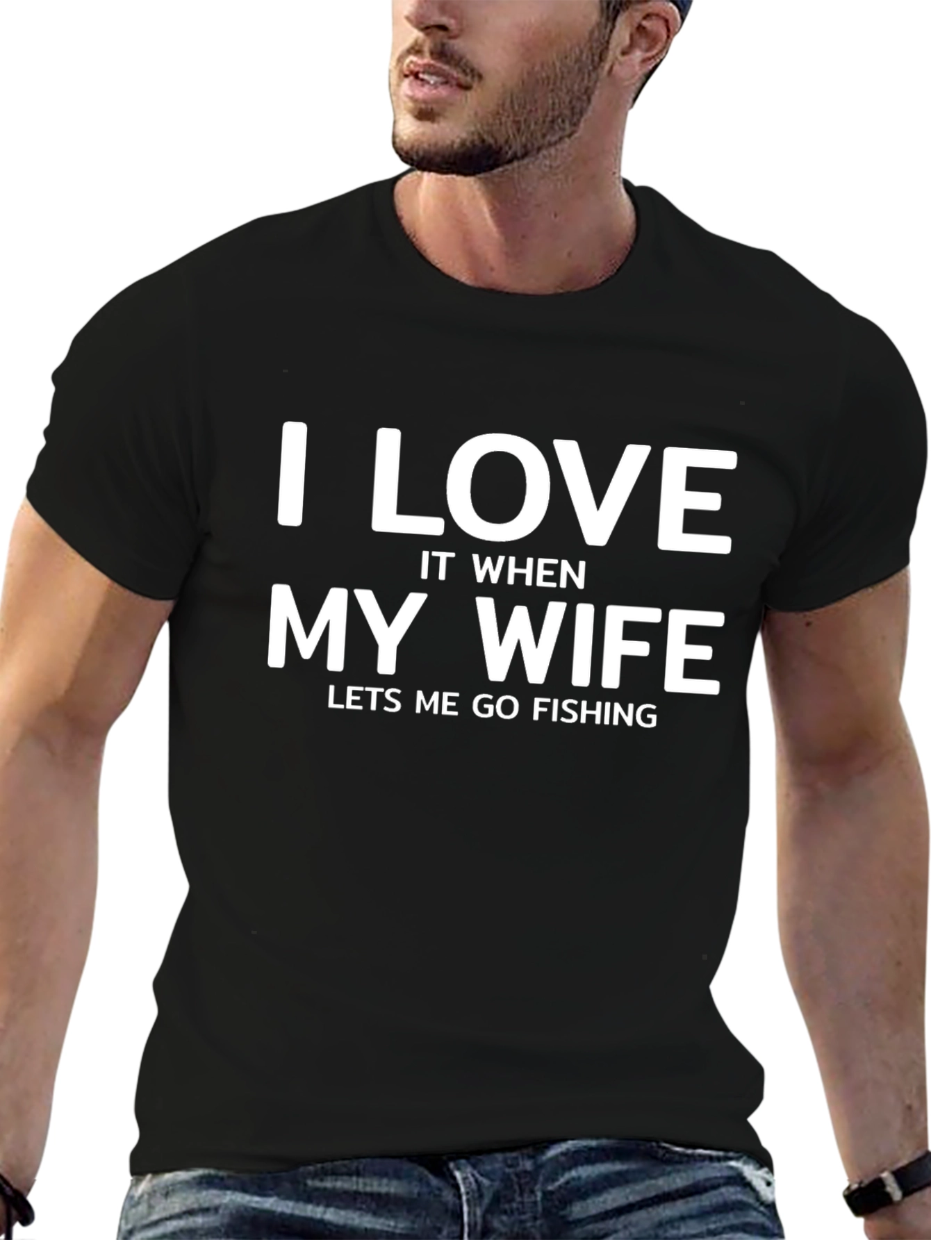 Fishing Husband T-Shirt - I Love My Wife