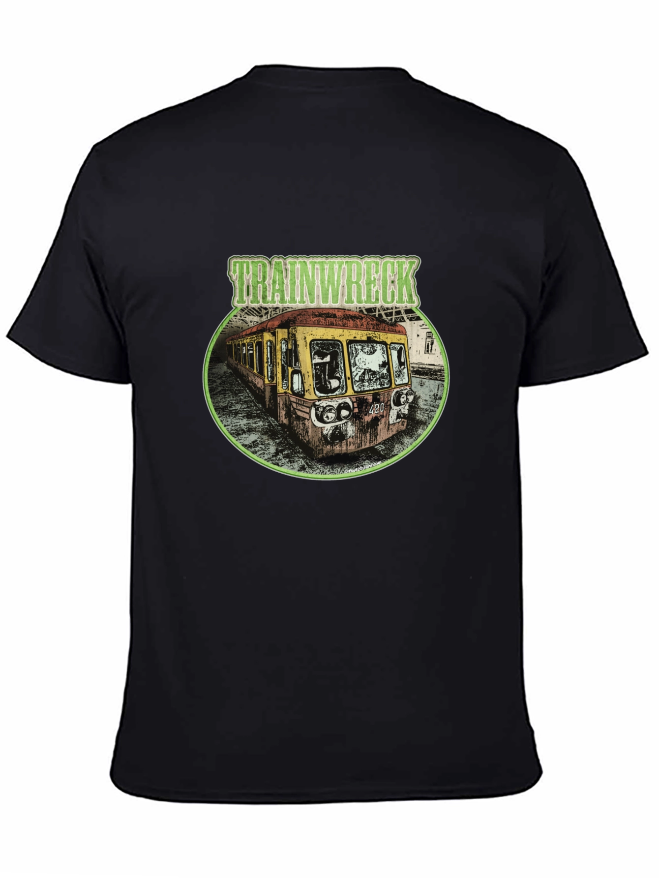 Trainwreck Graphic T-Shirt - Distressed Subway Car Tee