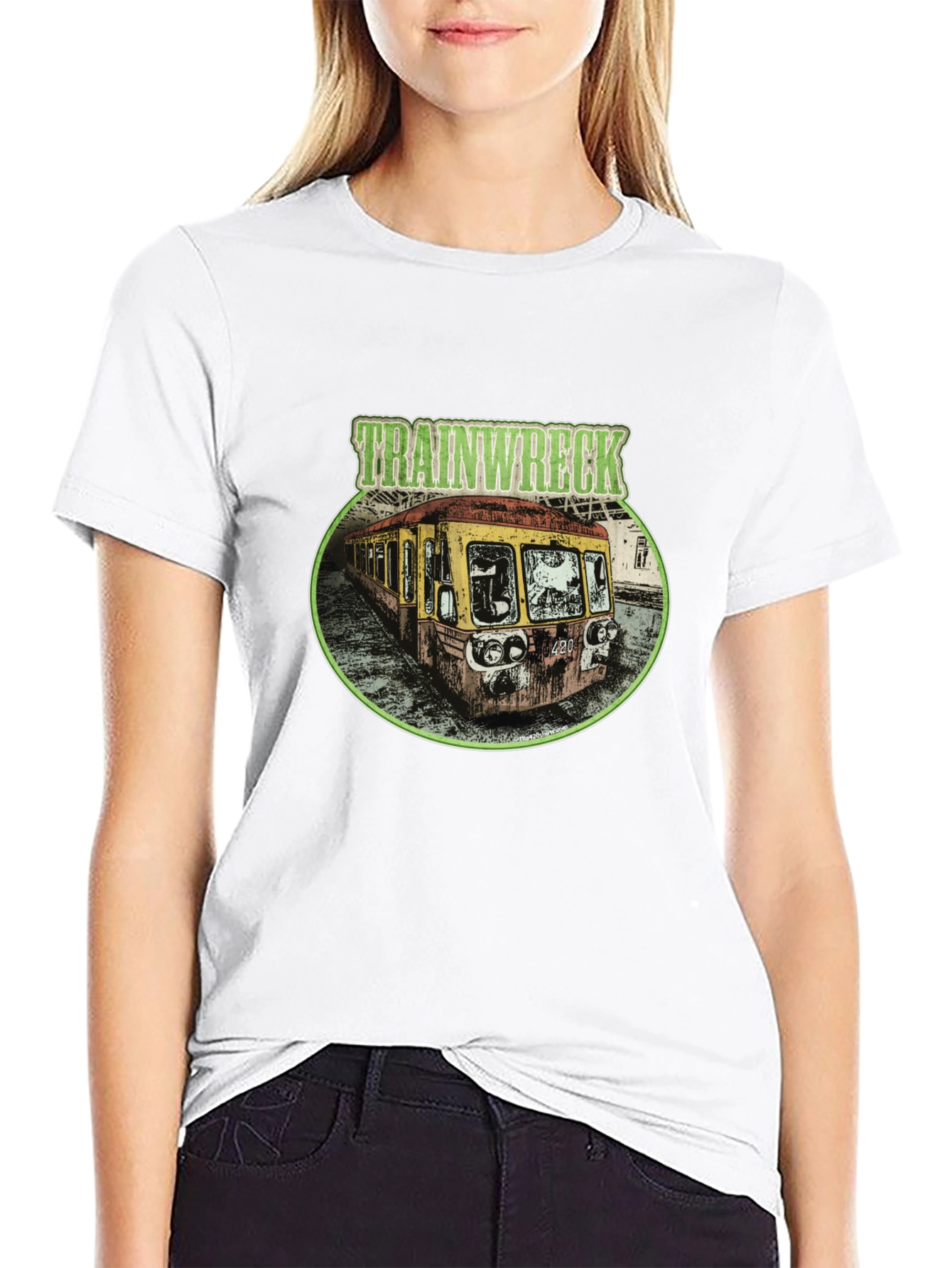 Trainwreck Graphic T-Shirt - Distressed Subway Car Tee