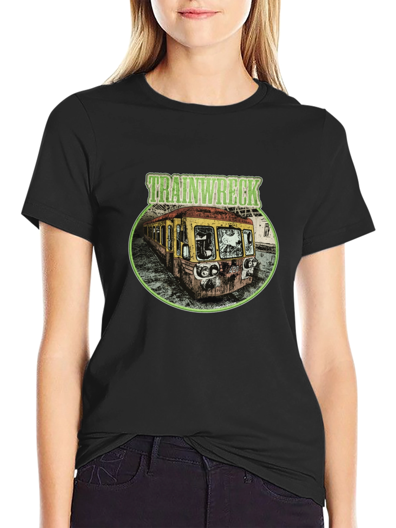Trainwreck Graphic T-Shirt - Distressed Subway Car Tee