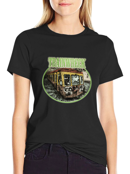 Trainwreck Graphic T-Shirt - Distressed Subway Car Tee