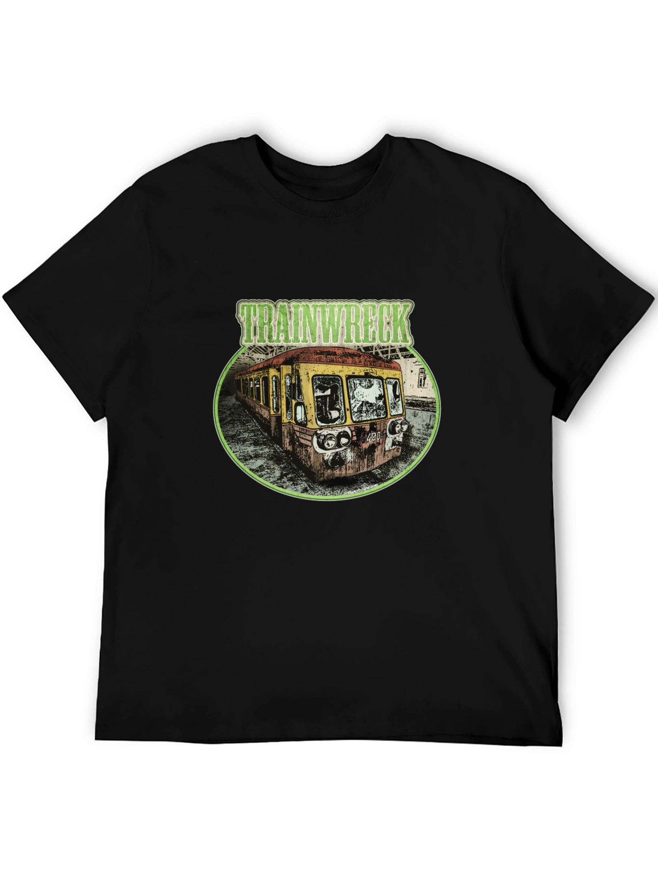 Trainwreck Graphic T-Shirt - Distressed Subway Car Tee