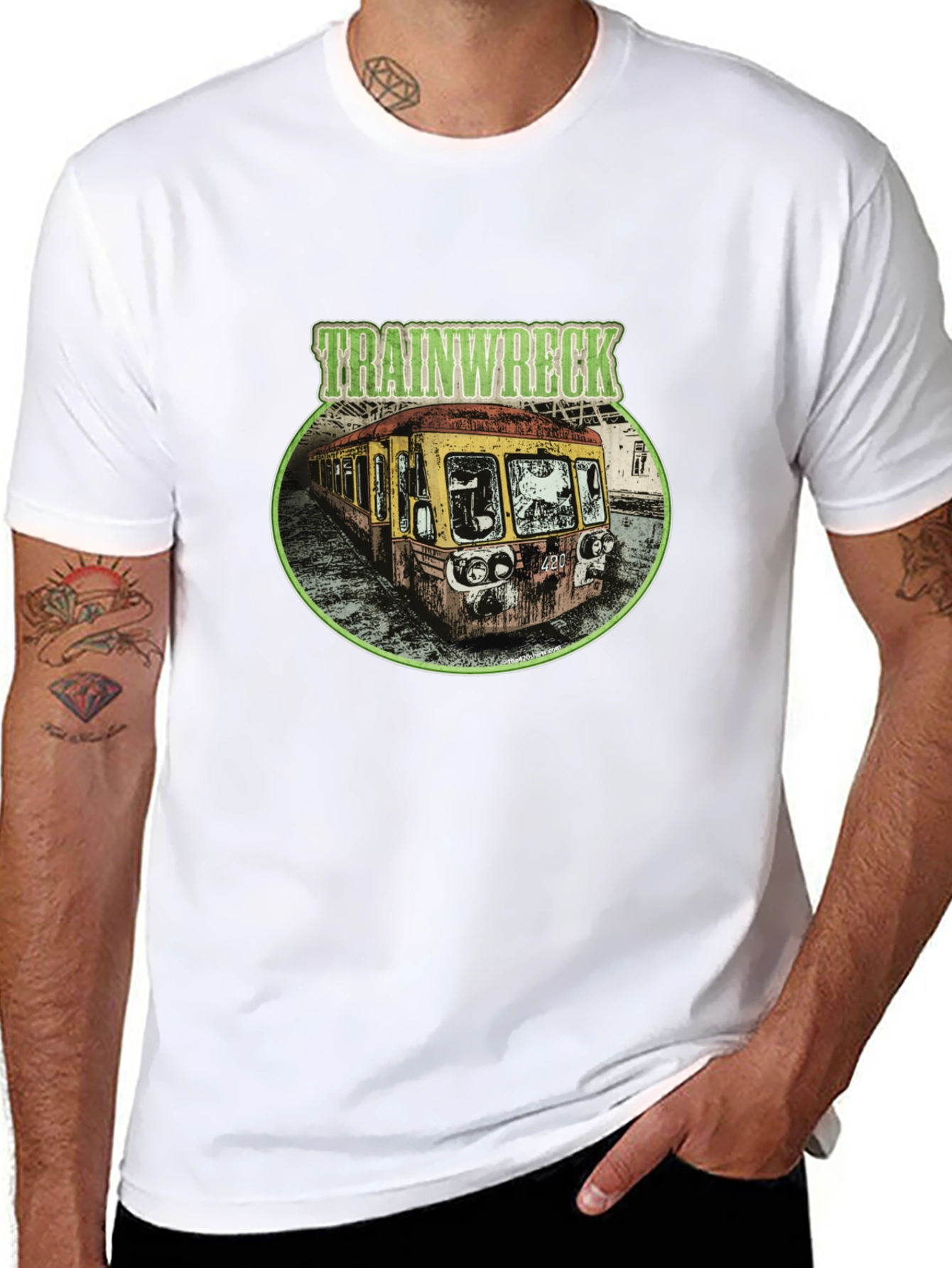Trainwreck Graphic T-Shirt - Distressed Subway Car Tee