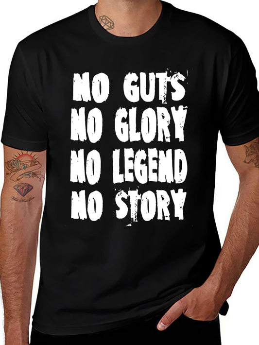 No Guts No Glory Graphic Tee - Black Casual T-Shirt