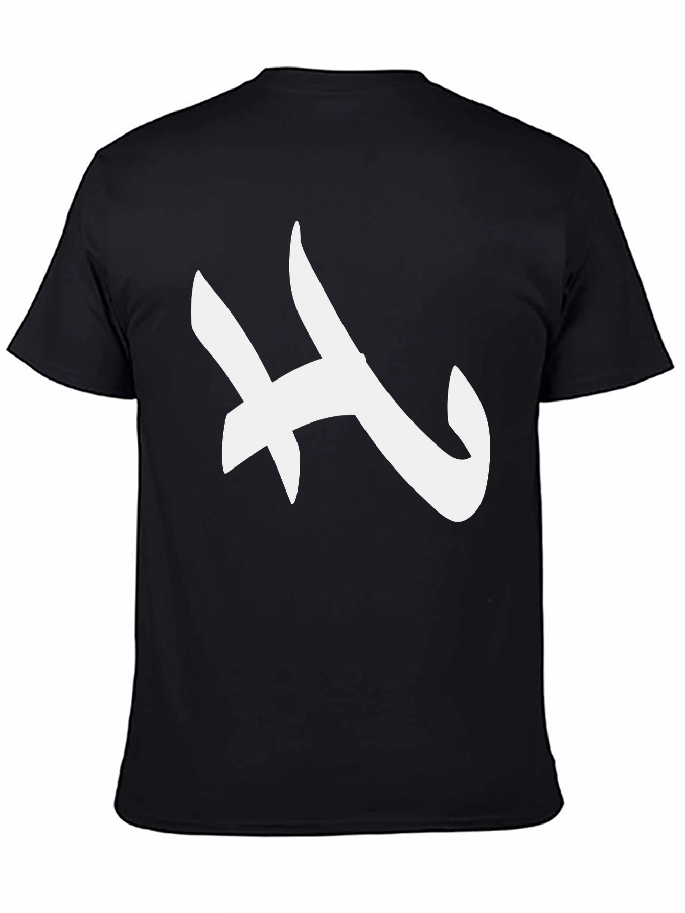 Modern White Abstract Graphic Black Tee