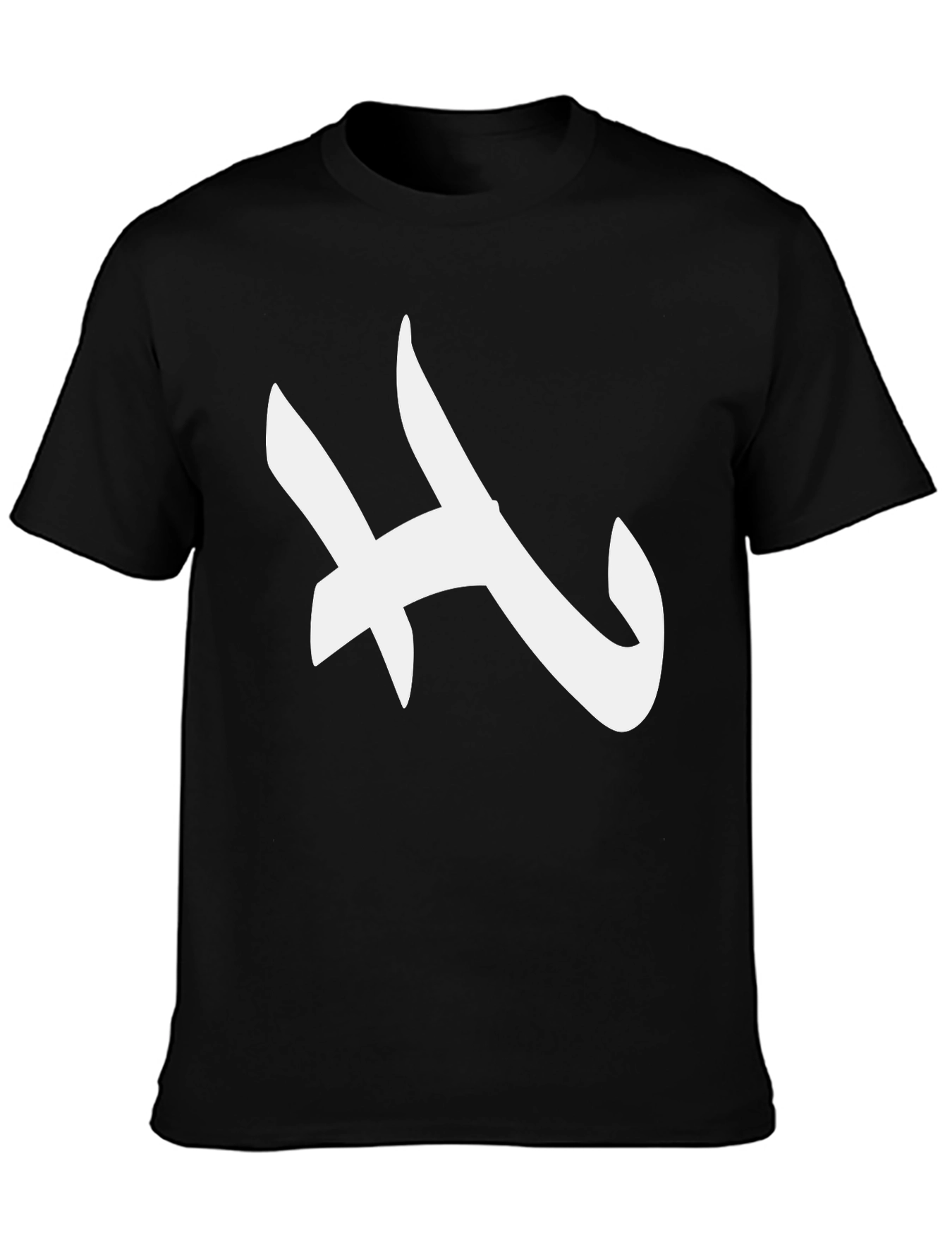 Modern White Abstract Graphic Black Tee