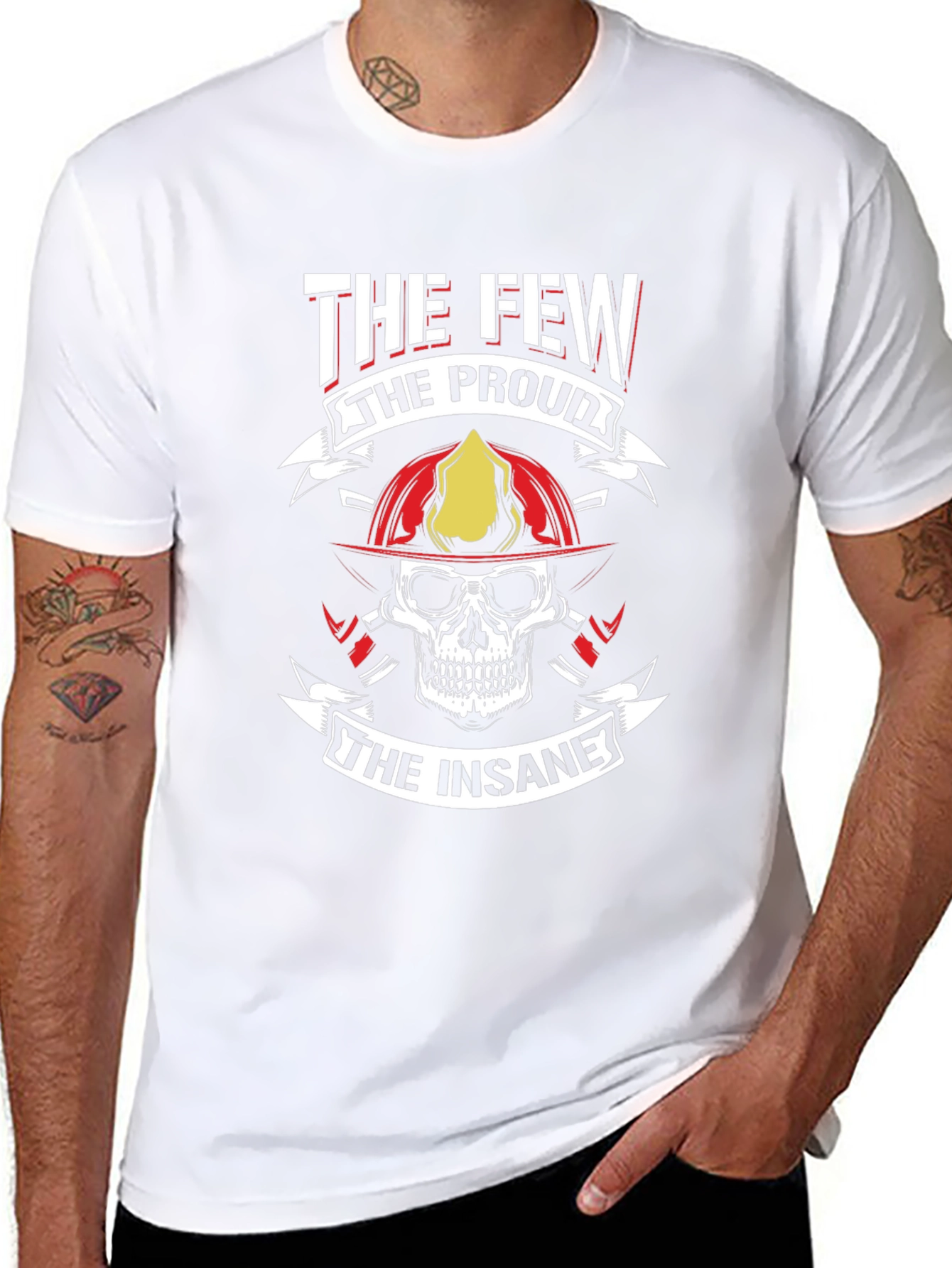 The Few The Proud Firefighter Skull T-Shirt