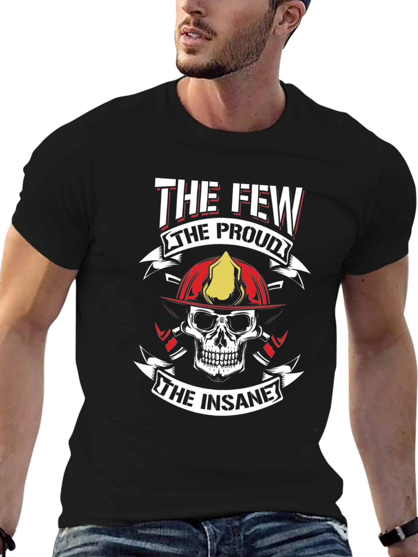 The Few The Proud Firefighter Skull T-Shirt