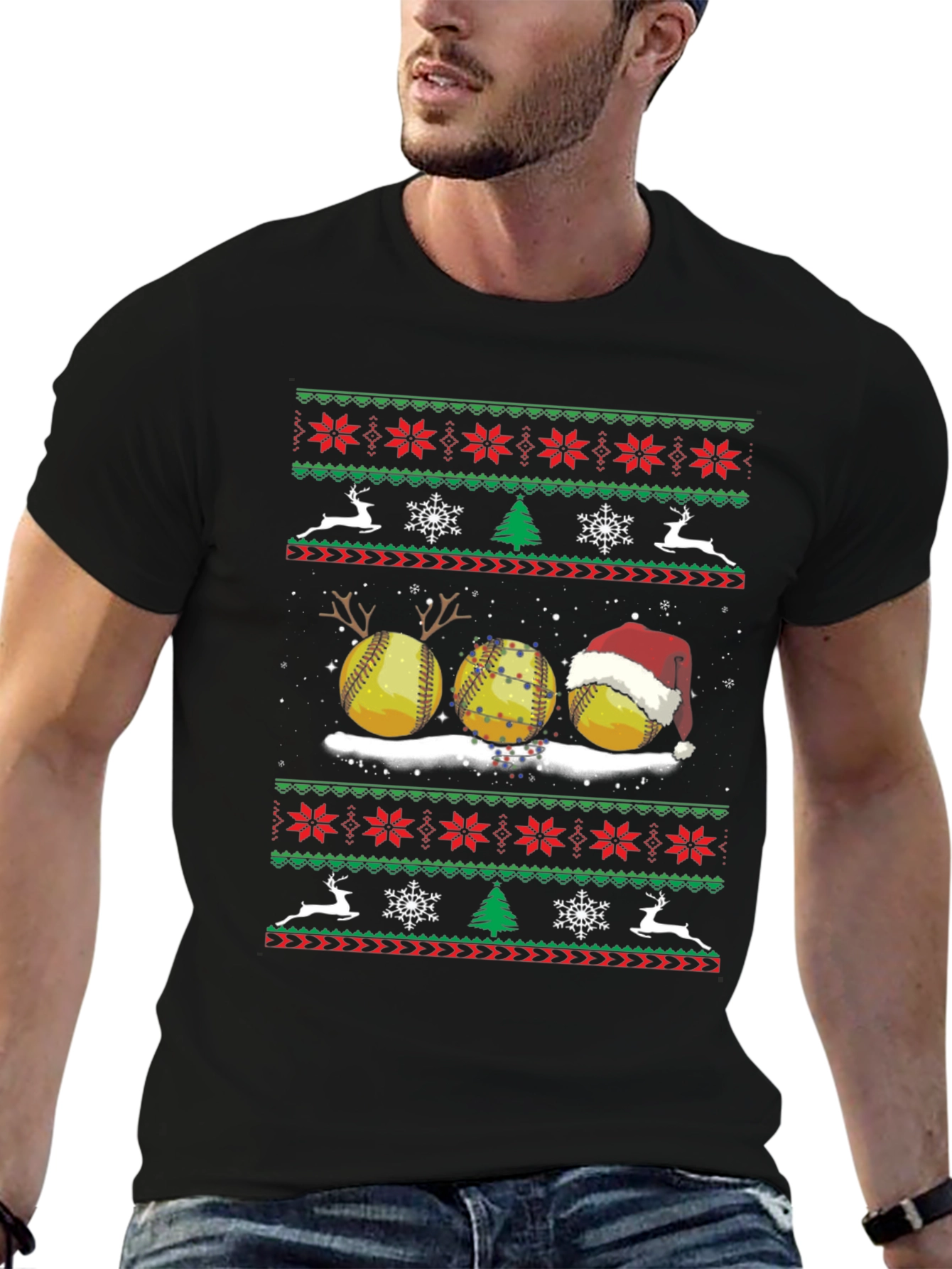 Christmas Softball Ugly Sweater T-Shirt