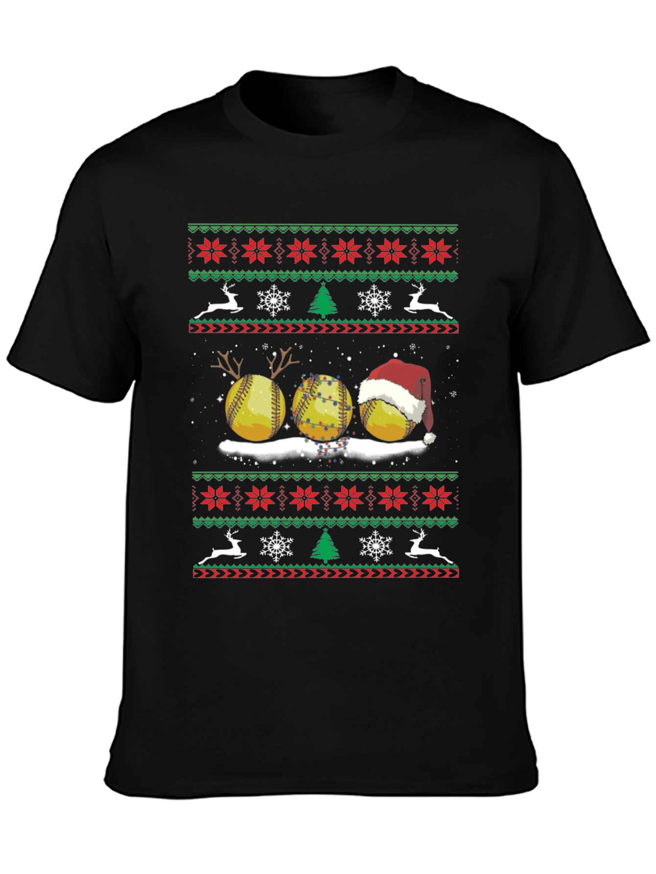 Christmas Softball Ugly Sweater T-Shirt