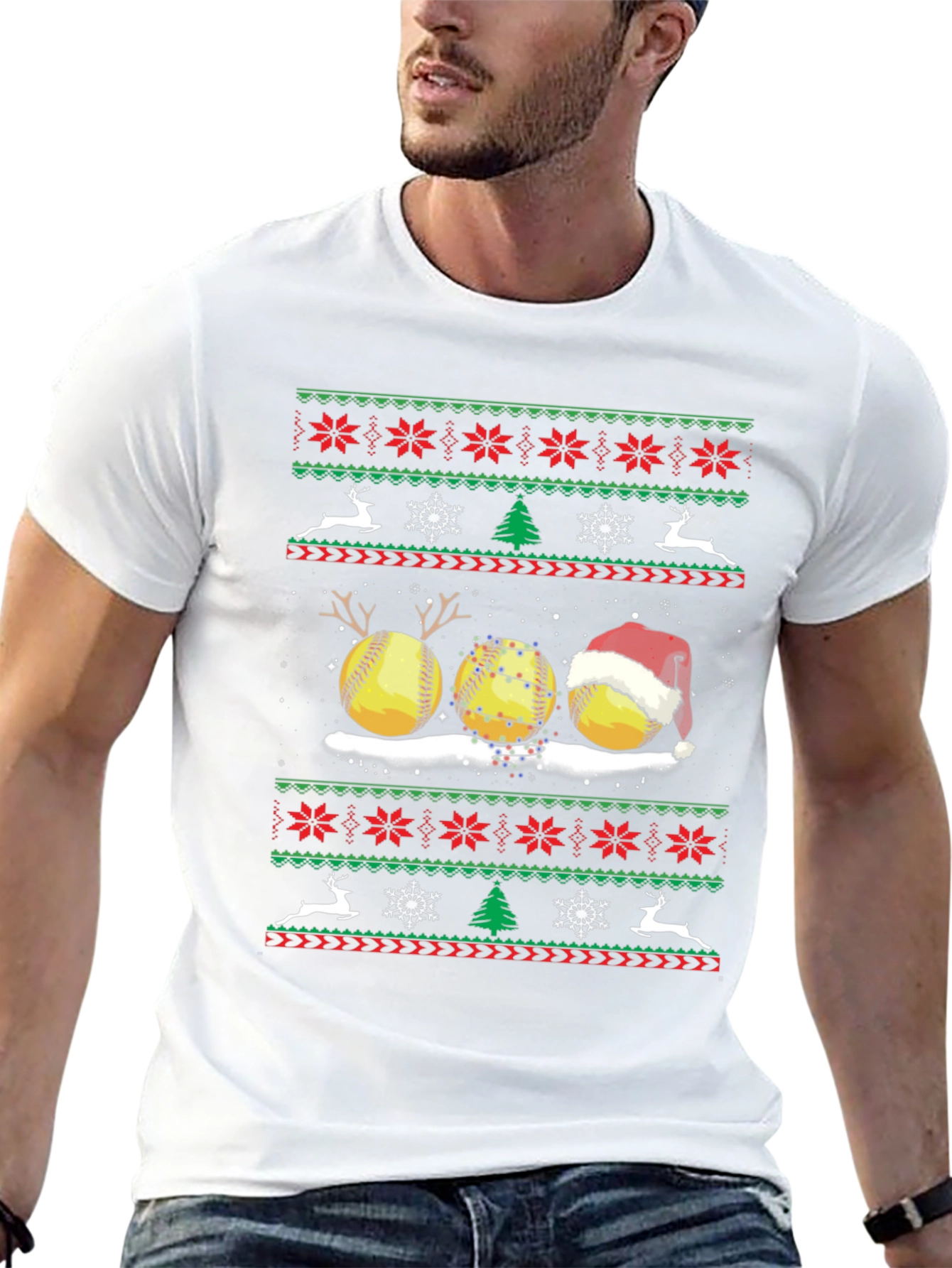 Christmas Softball Ugly Sweater T-Shirt